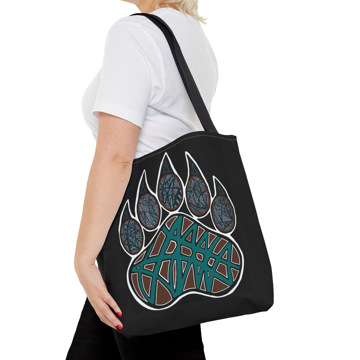 Bear Paw Abstract Art Tote Bag
