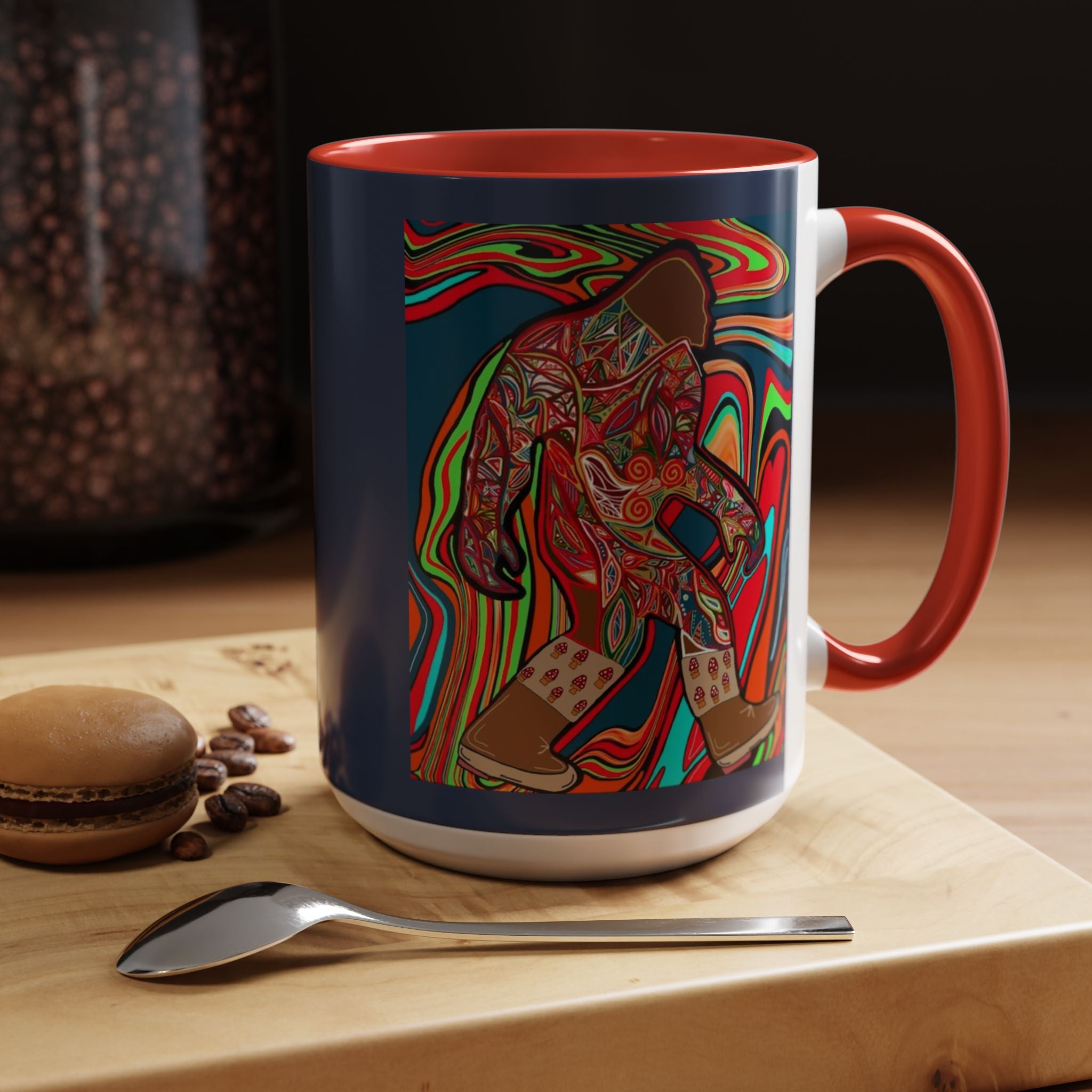 Bigfoot Wearing Mushroom Boots Coffee Mug