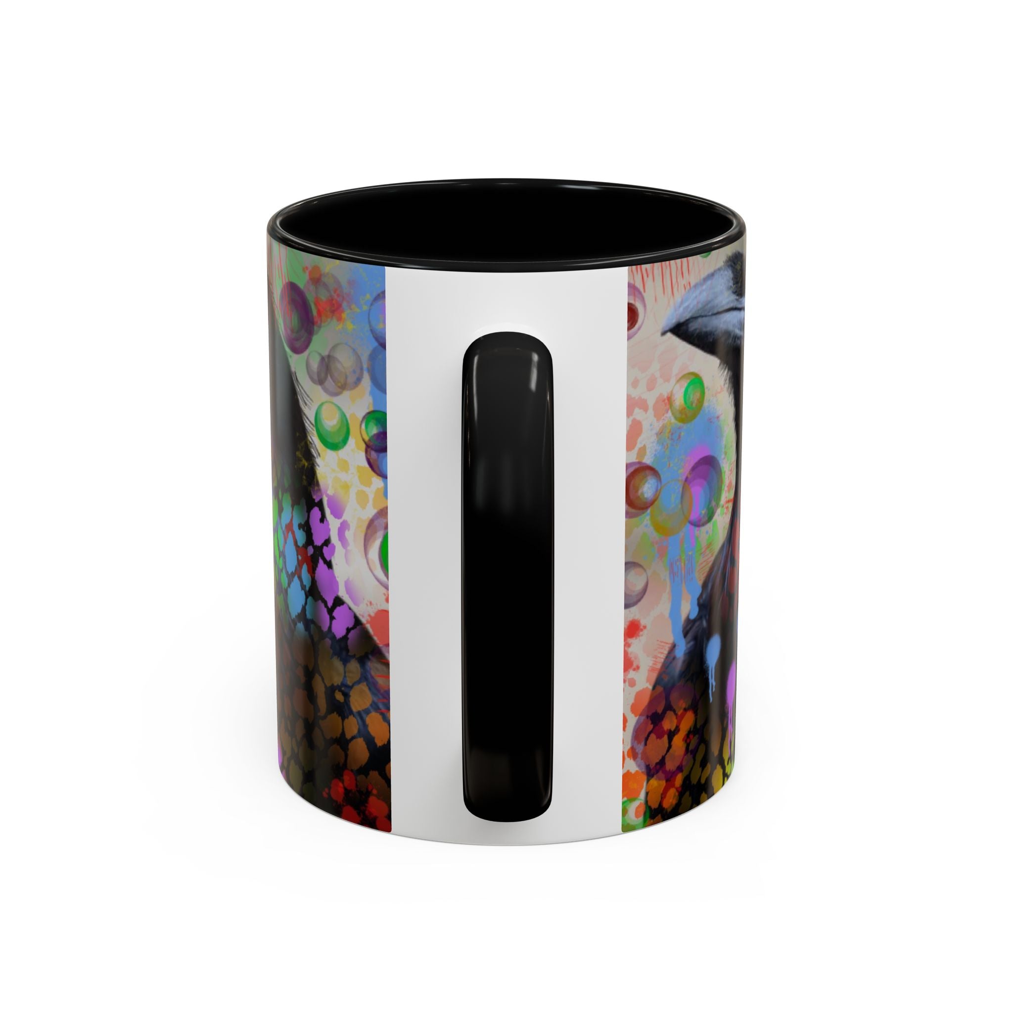 Crow Art Coffee Mug — Colorful Raven Accent Mug (11/15oz)