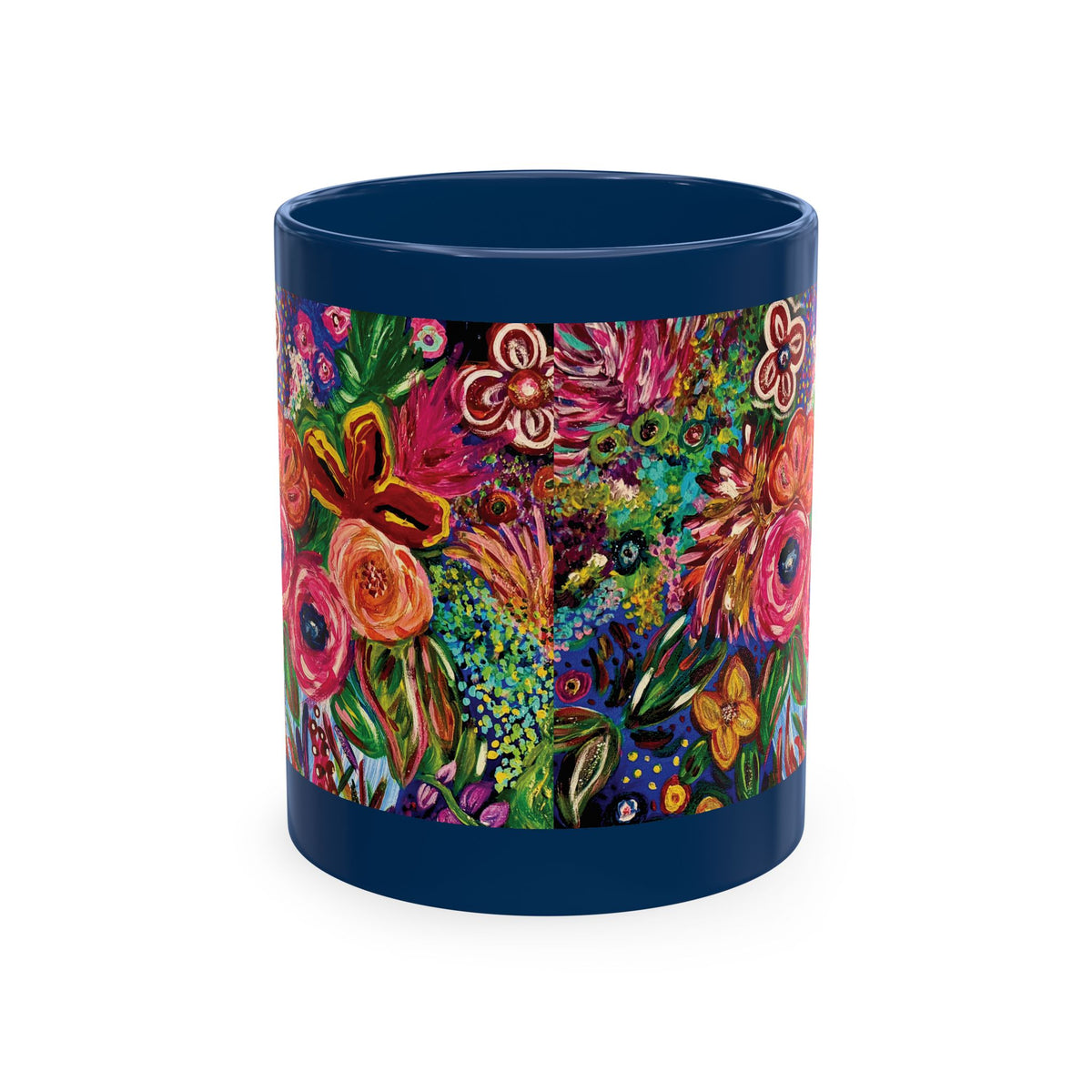 Vibrant Floral Garden Art Coffee Cup