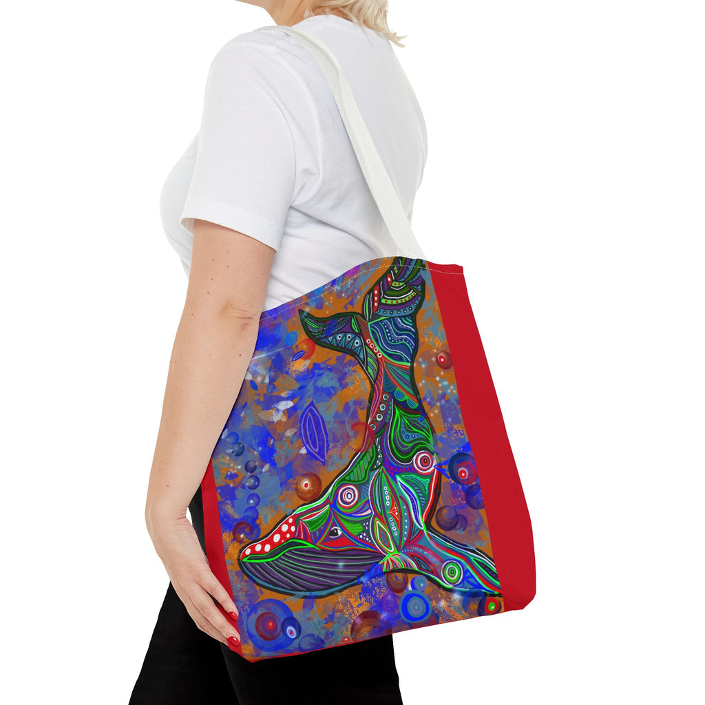Colorful Whale Art Tote Bag - Eco-Friendly & Stylish Beach Accessory