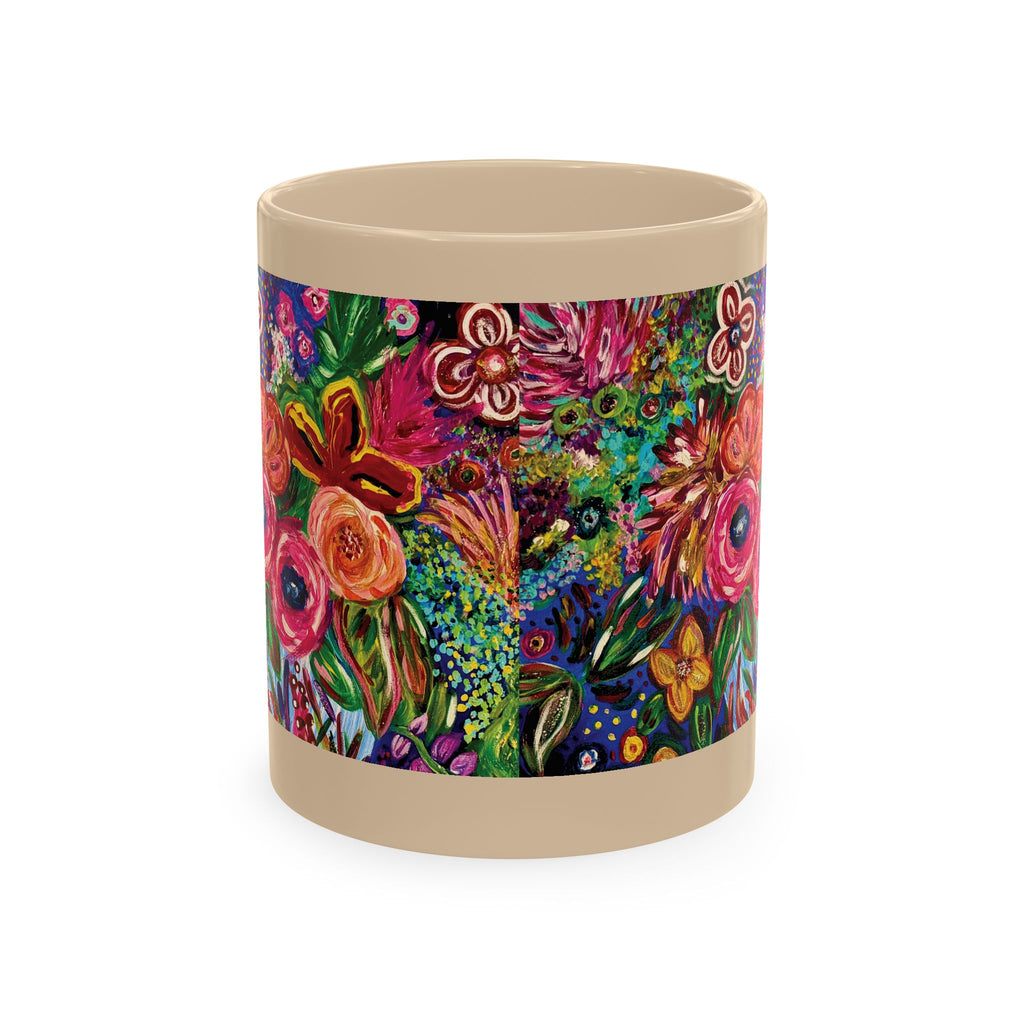 Vibrant Floral Garden Art Coffee Cup