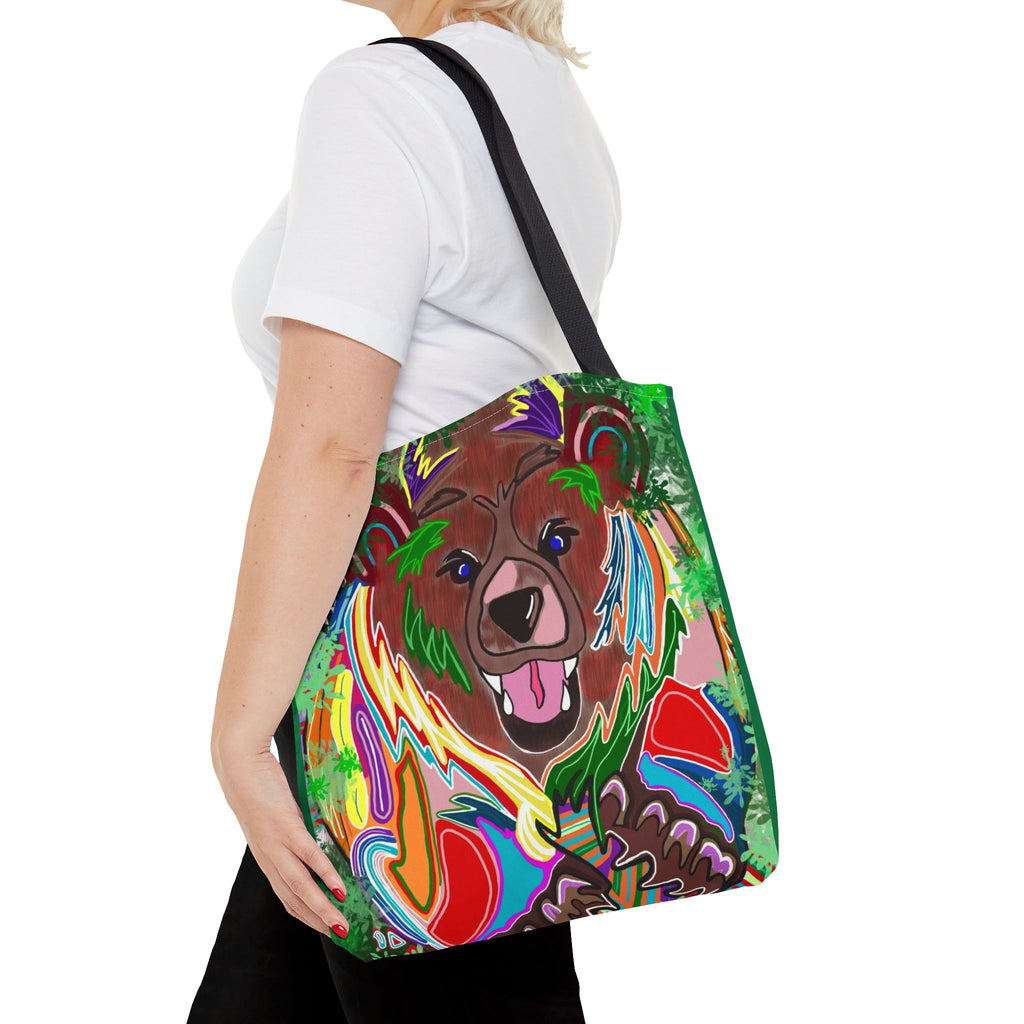 Colorful Bear Graphic Tote Bag - Eco-Friendly and Stylish