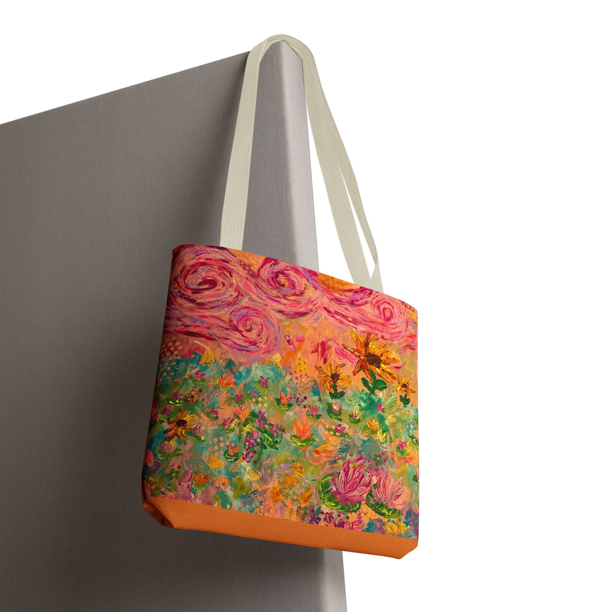 Floral Art Tote Bag — Colorful Impressionist Garden Print