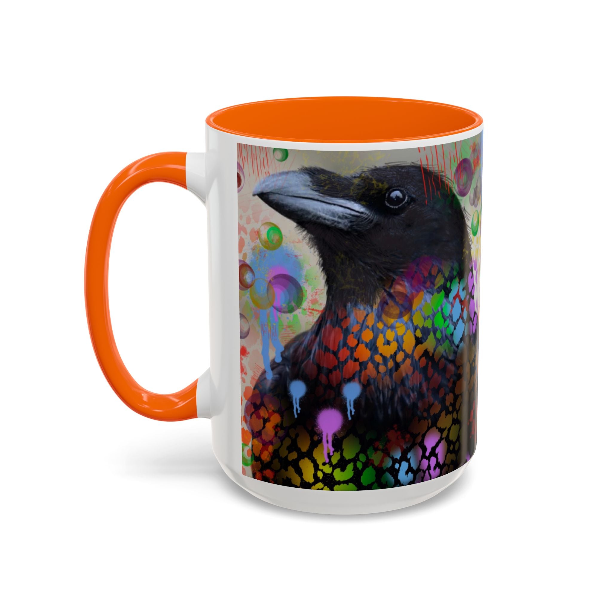 Crow Art Coffee Mug — Colorful Raven Accent Mug (11/15oz)