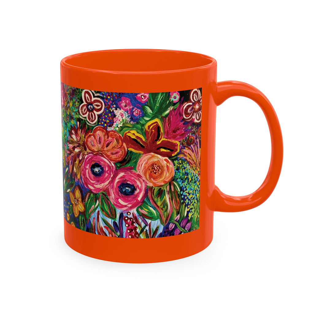 Vibrant Floral Garden Art Coffee Cup
