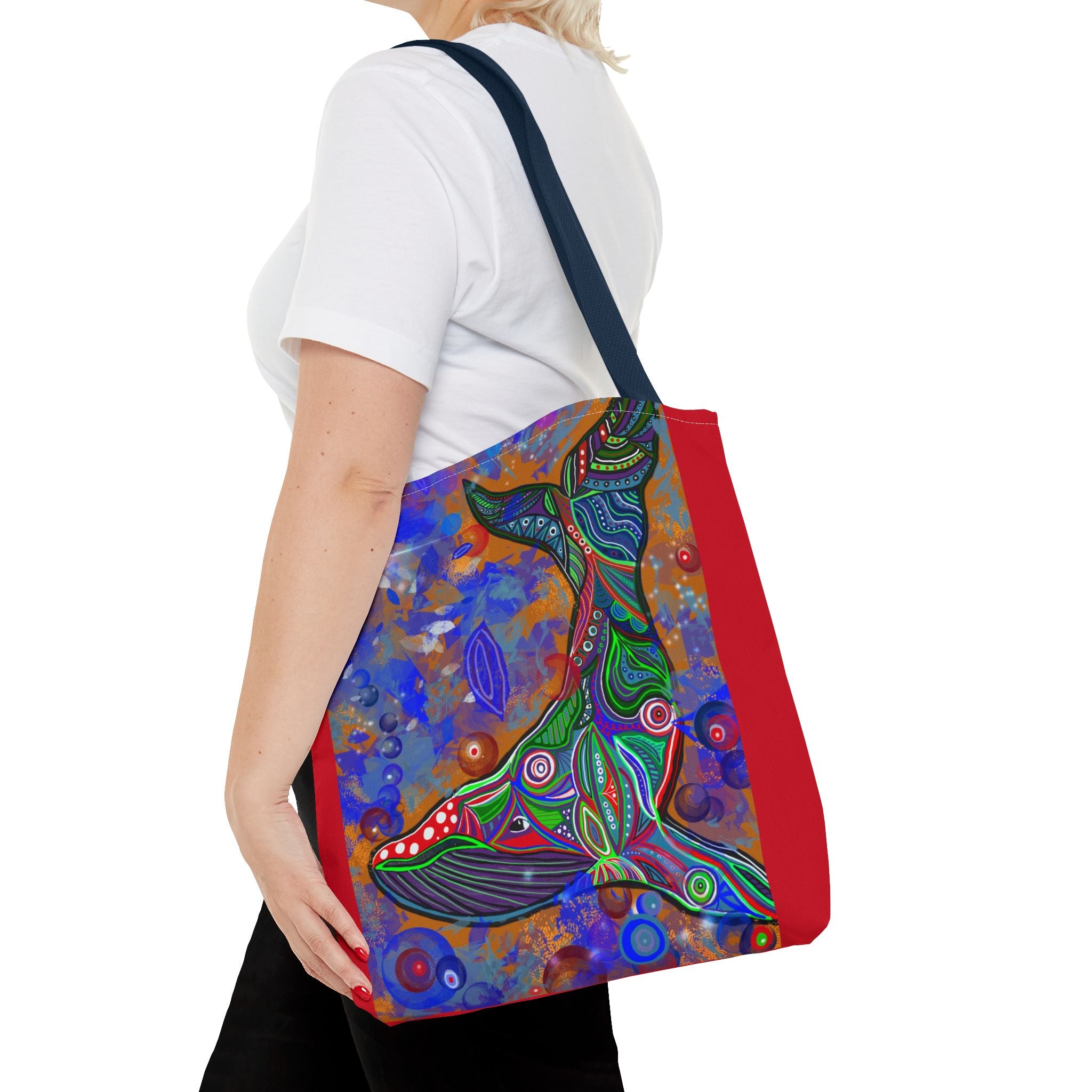 Colorful Whale Art Tote Bag - Eco-Friendly & Stylish Beach Accessory