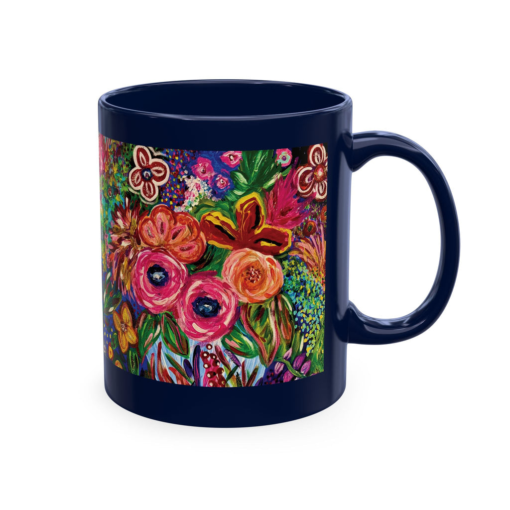 Vibrant Floral Garden Art Coffee Cup