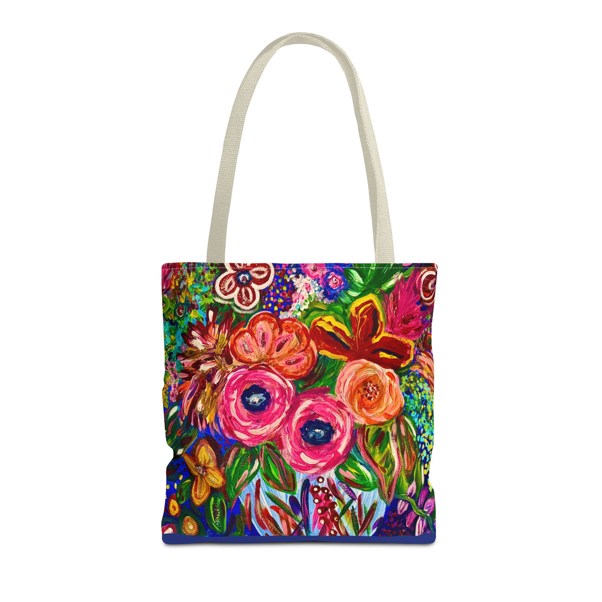 Floral Burst Tote Bag – Colorful Hand-Painted Garden Print AOP