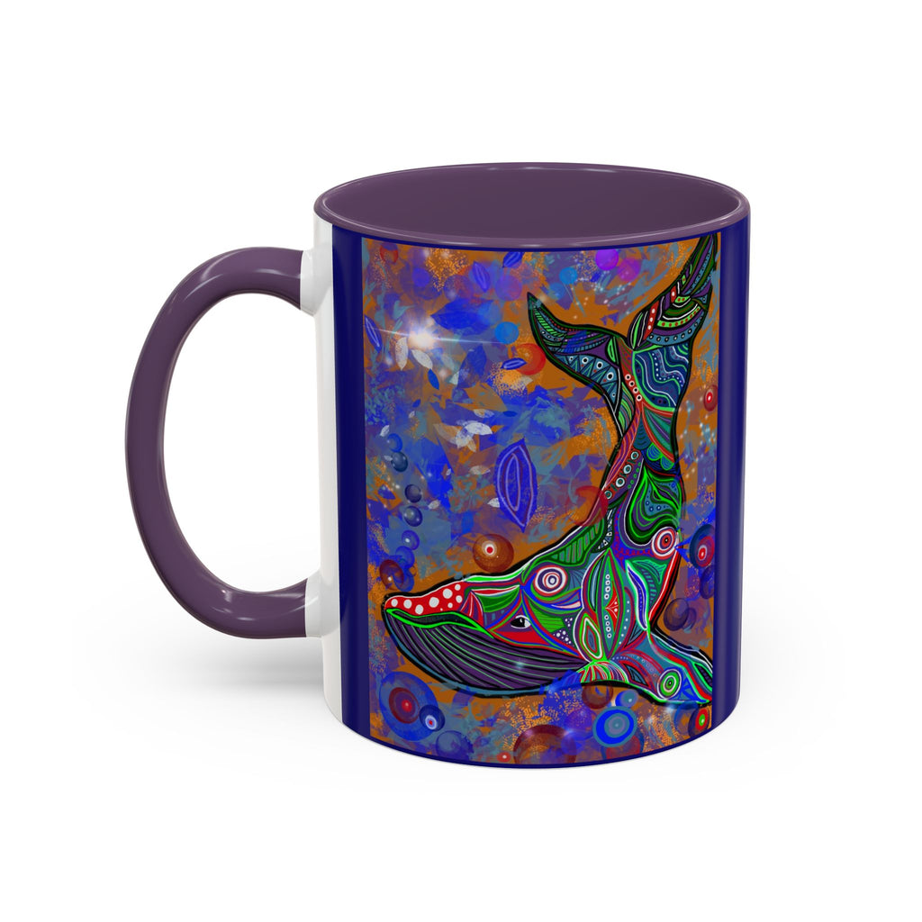 Colorful Whale Accent Coffee Mug