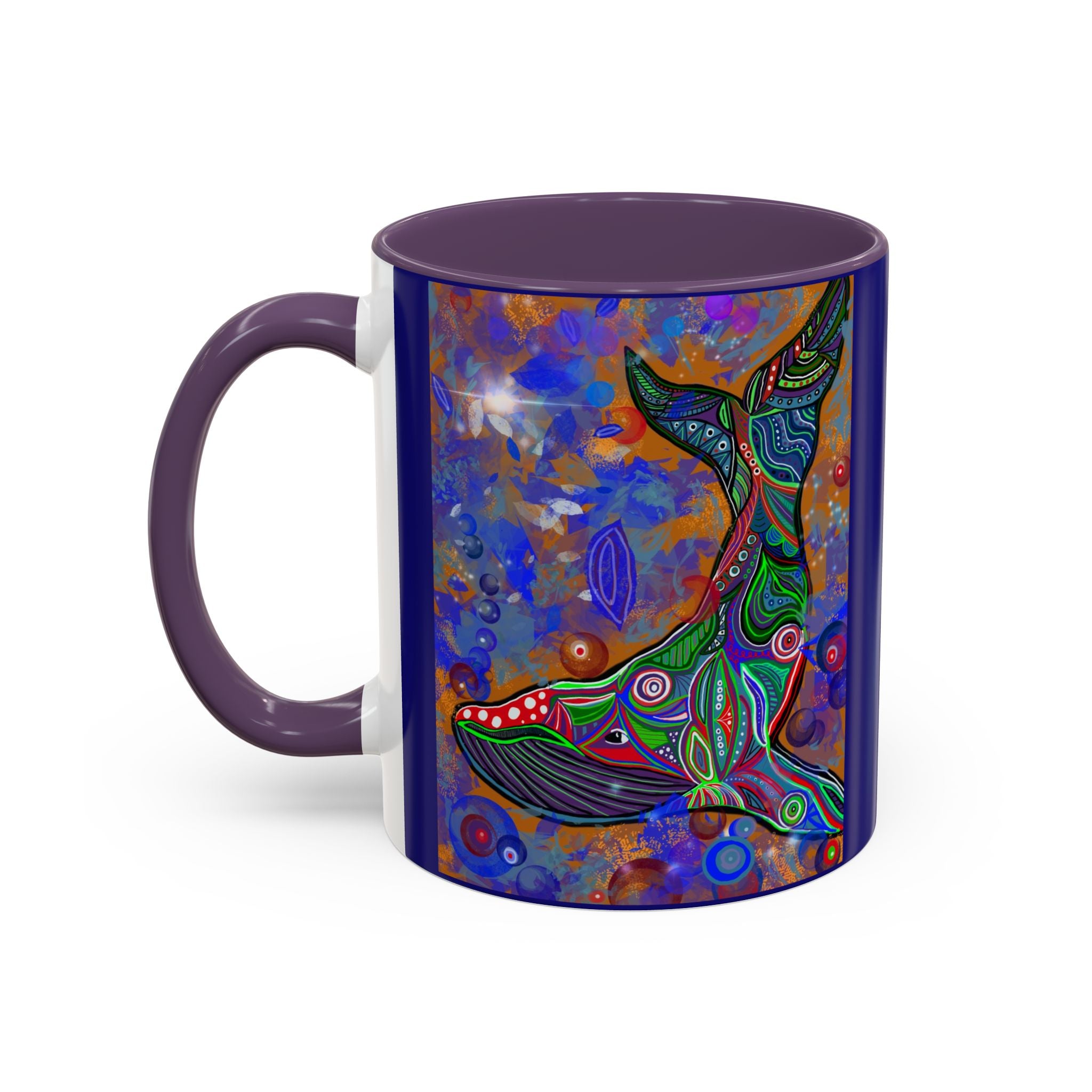 Colorful Whale Accent Coffee Mug