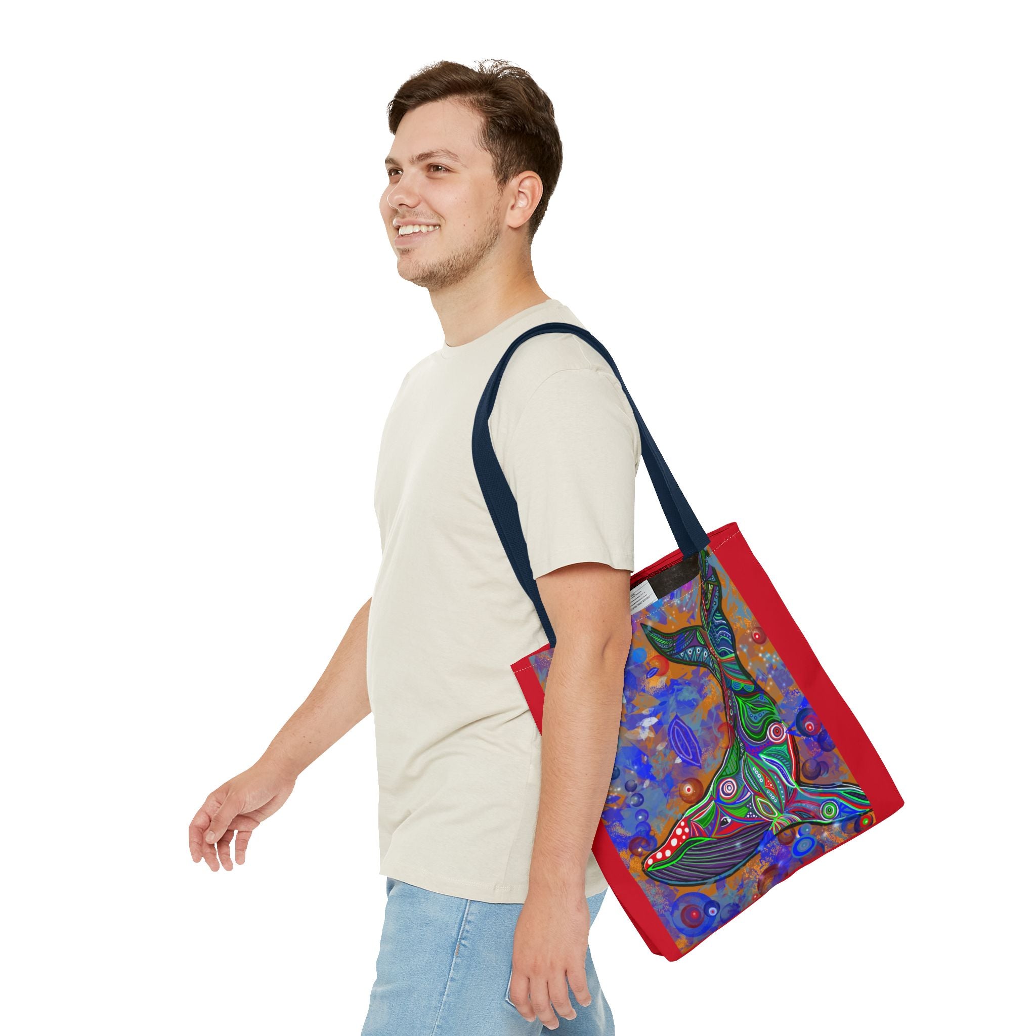 Colorful Whale Art Tote Bag - Eco-Friendly & Stylish Beach Accessory