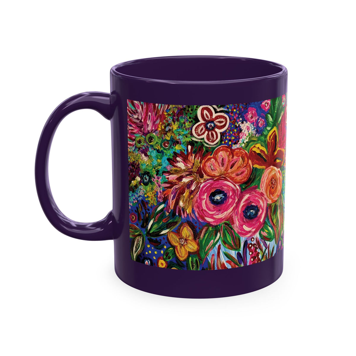 Vibrant Floral Garden Art Coffee Cup
