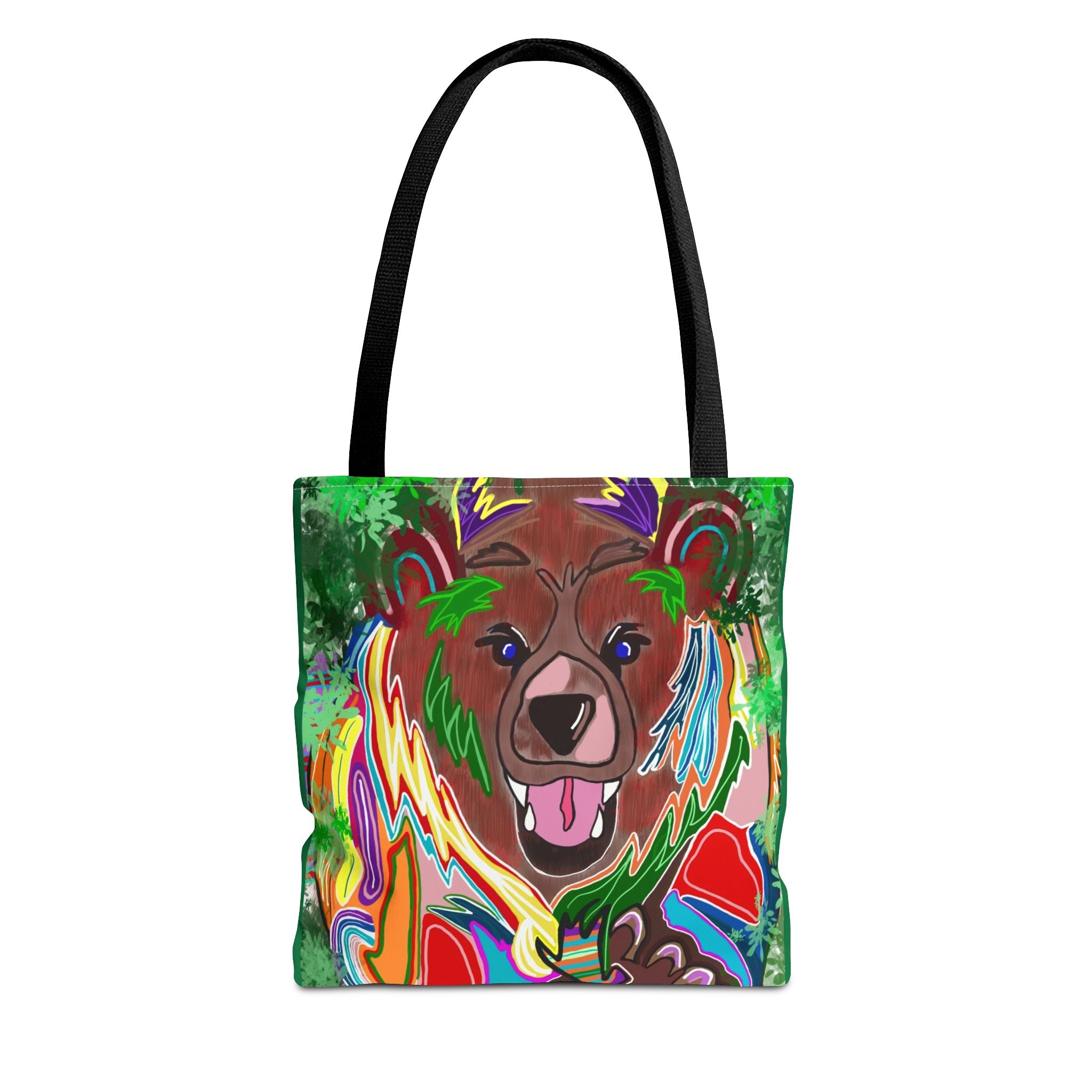 Colorful Bear Graphic Tote Bag - Eco-Friendly and Stylish