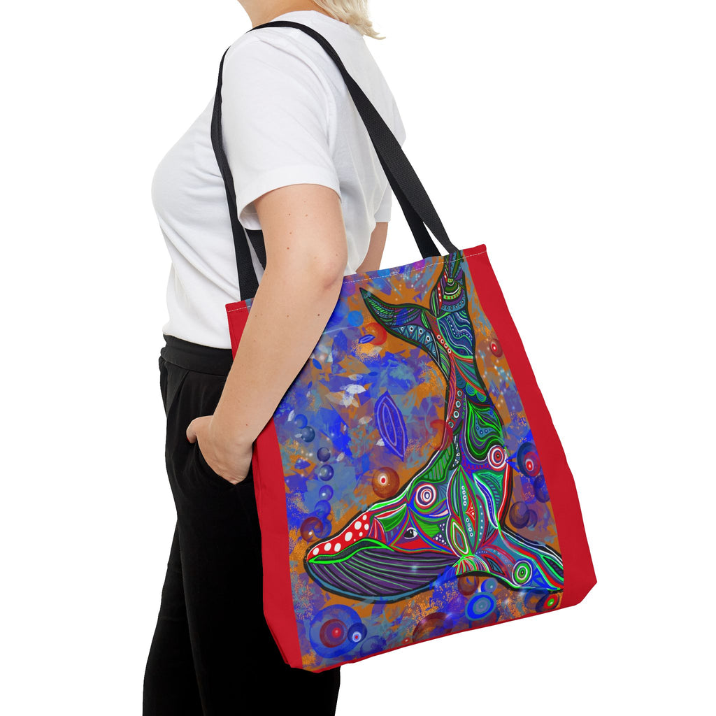 Colorful Whale Art Tote Bag - Eco-Friendly & Stylish Beach Accessory