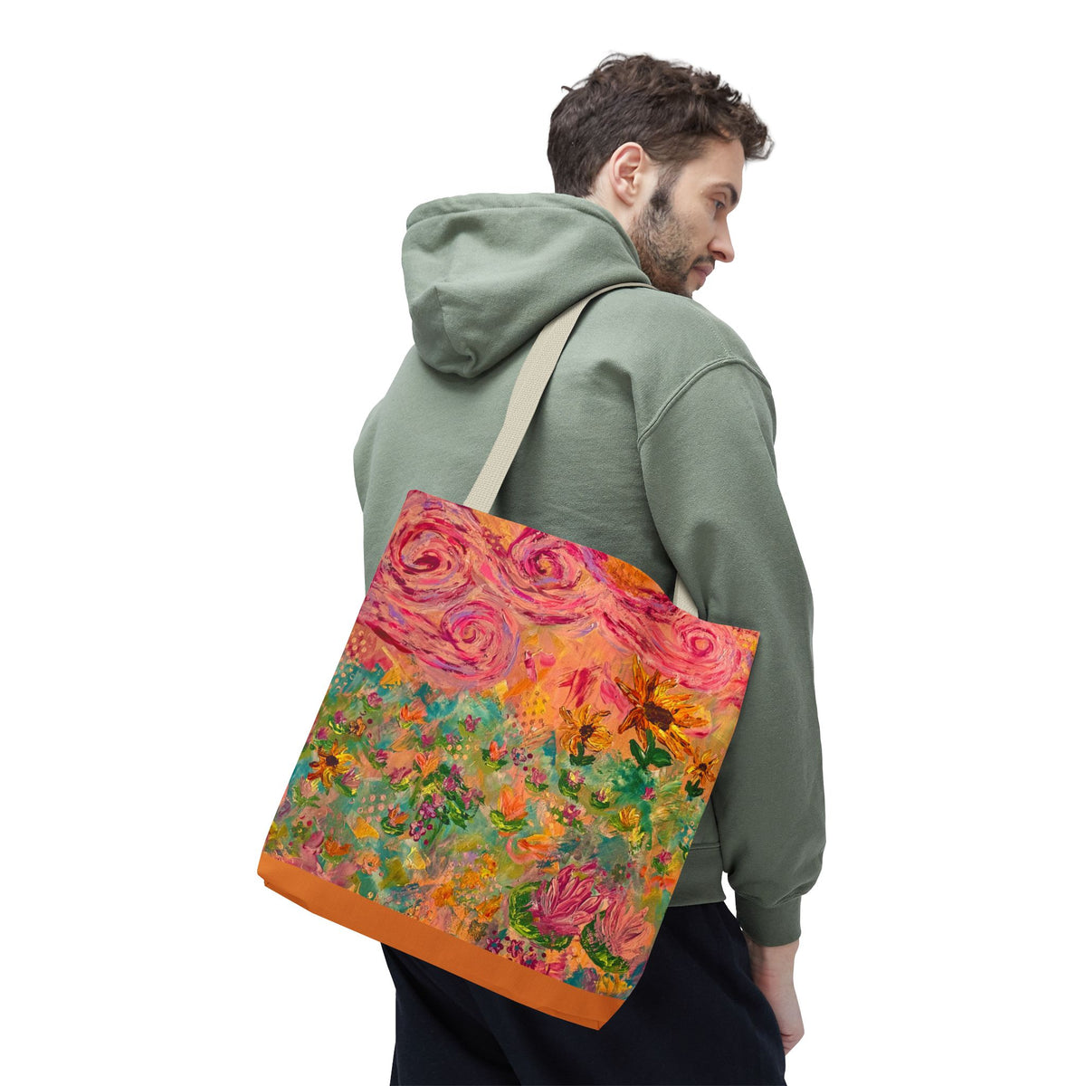 Floral Art Tote Bag — Colorful Impressionist Garden Print