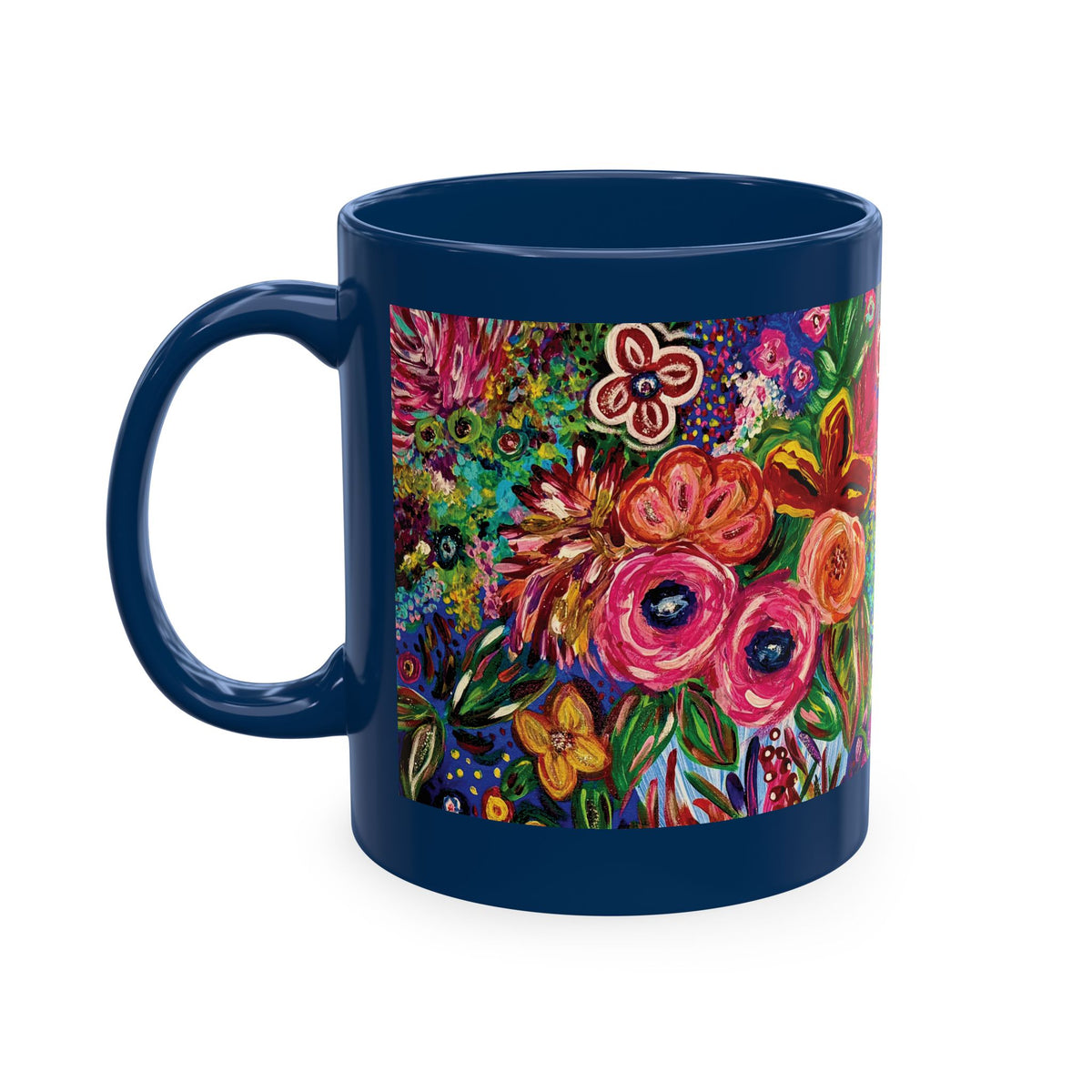 Vibrant Floral Garden Art Coffee Cup
