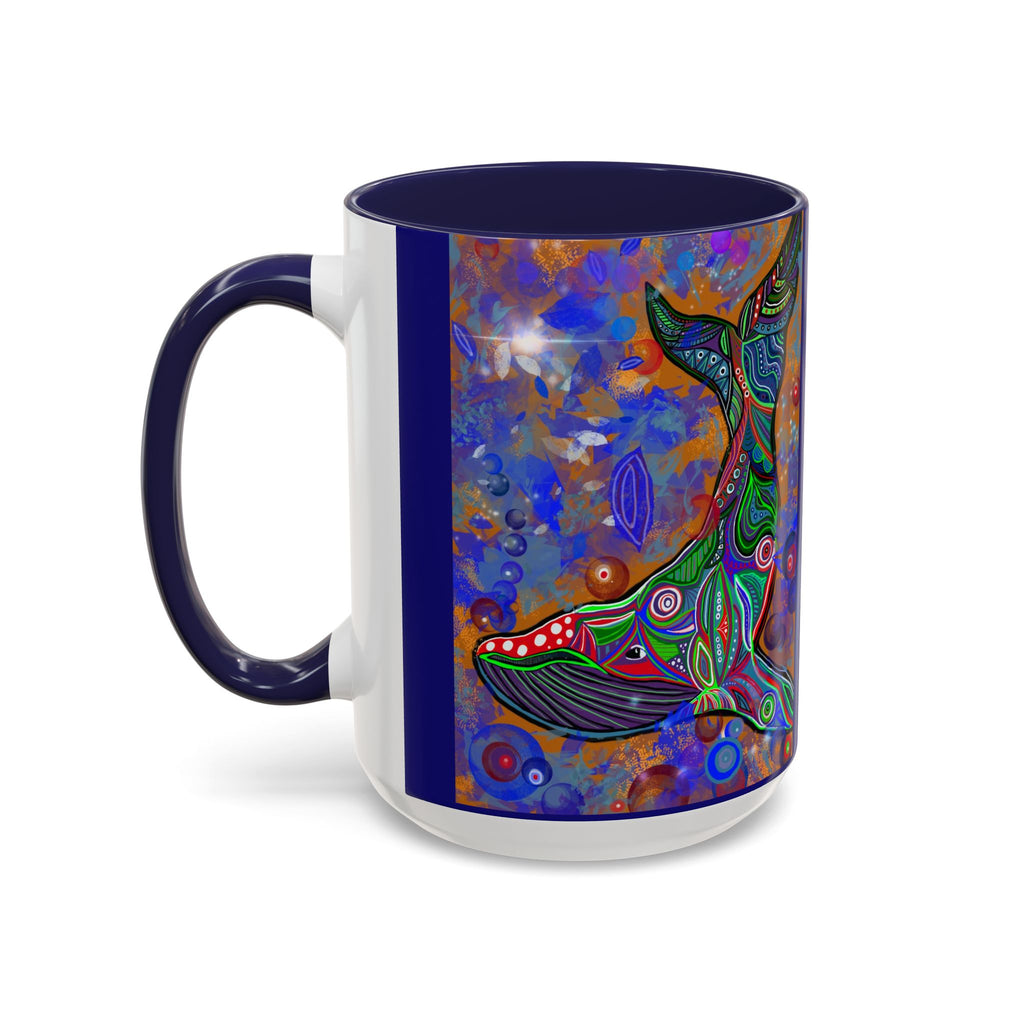 Colorful Whale Accent Coffee Mug