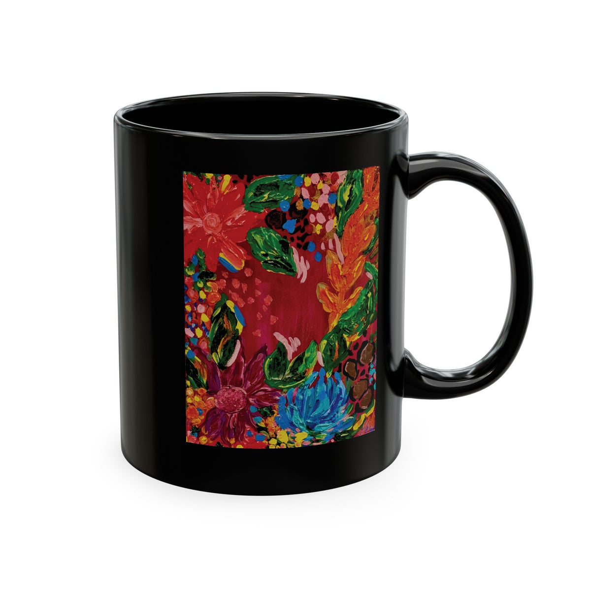 Floral Fiesta Ceramic Mug — Colorful Garden Art Coffee Cup