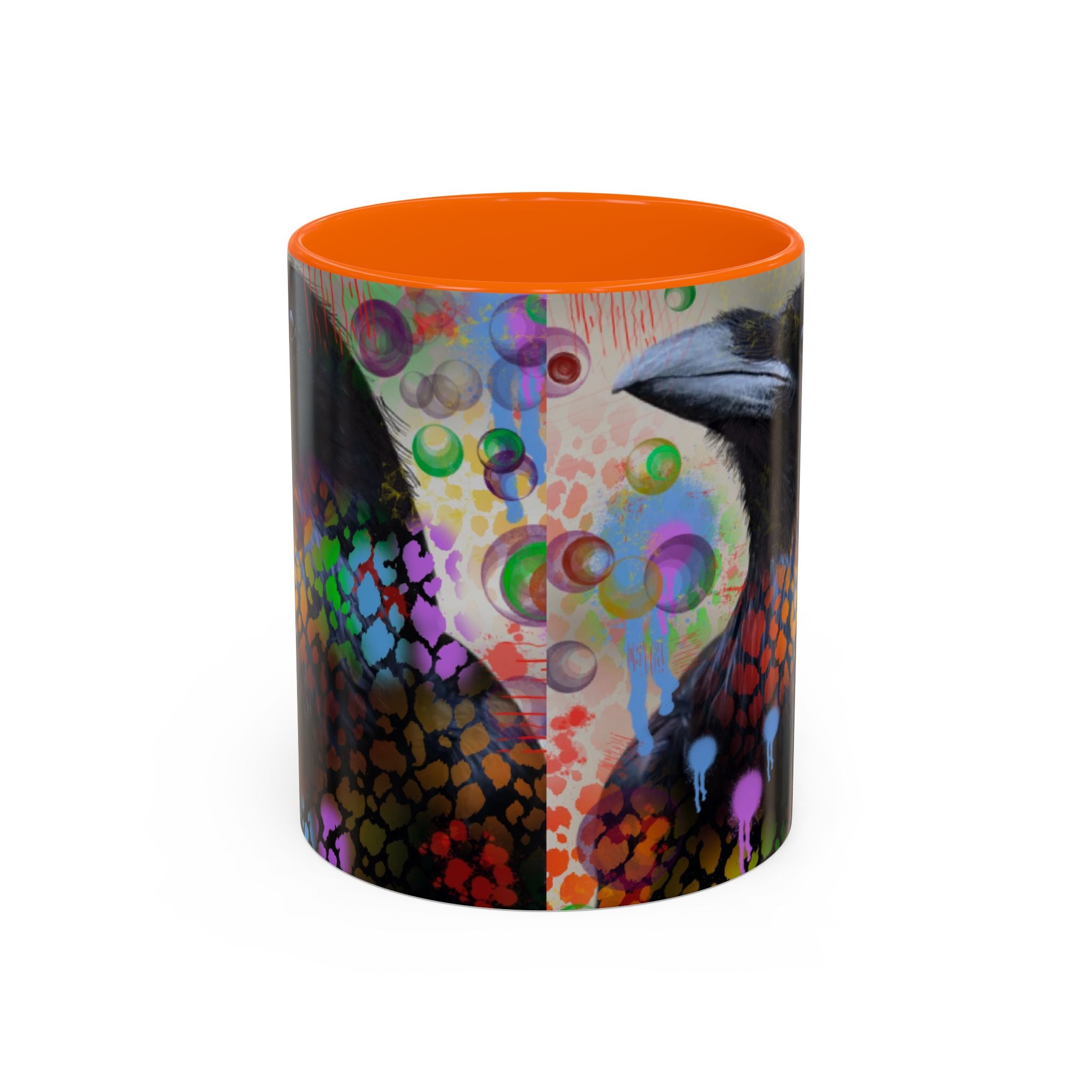 Crow Art Coffee Mug — Colorful Raven Accent Mug (11/15oz)