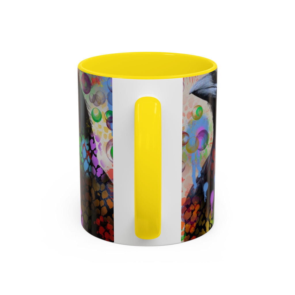 Crow Art Coffee Mug — Colorful Raven Accent Mug (11/15oz)