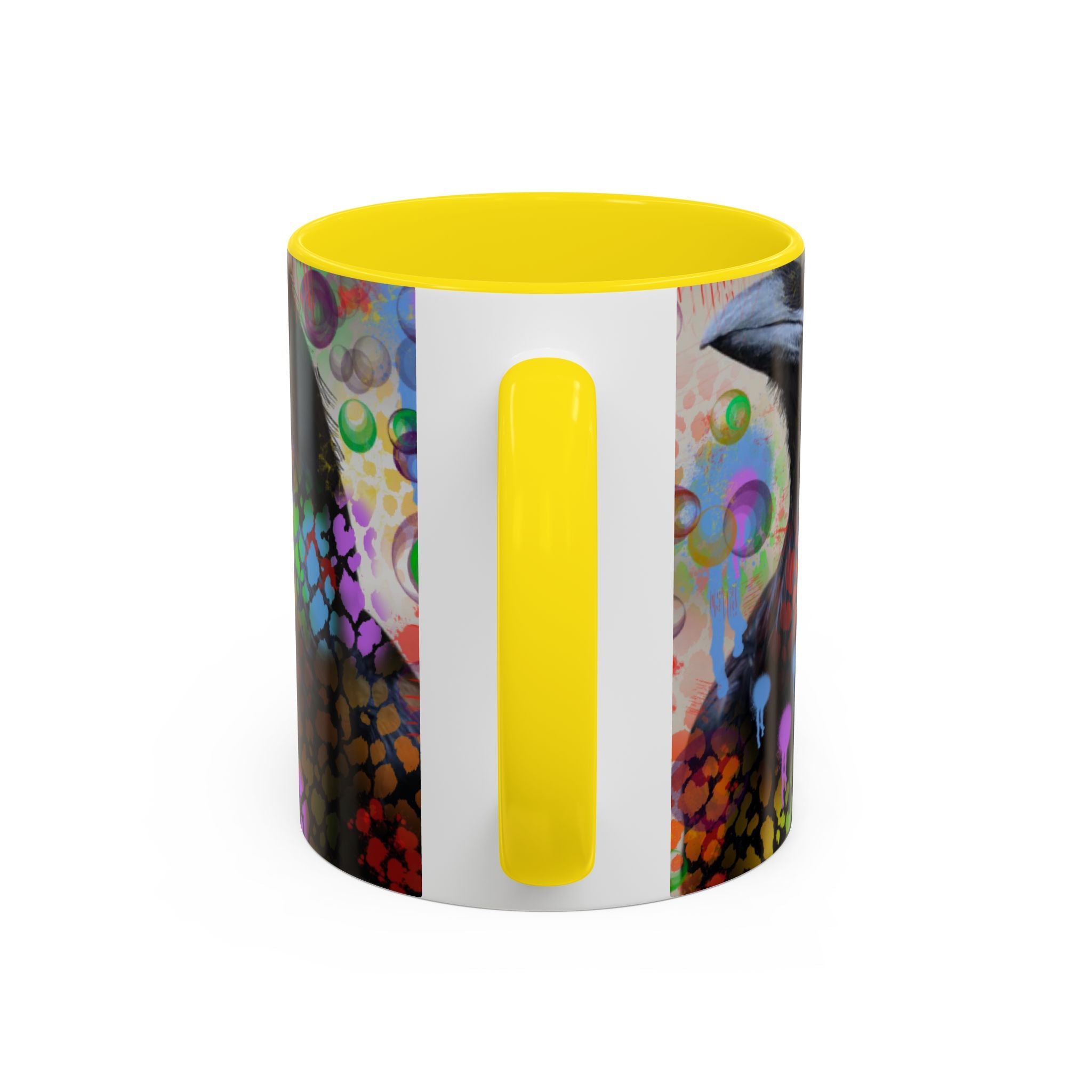 Crow Art Coffee Mug — Colorful Raven Accent Mug (11/15oz)