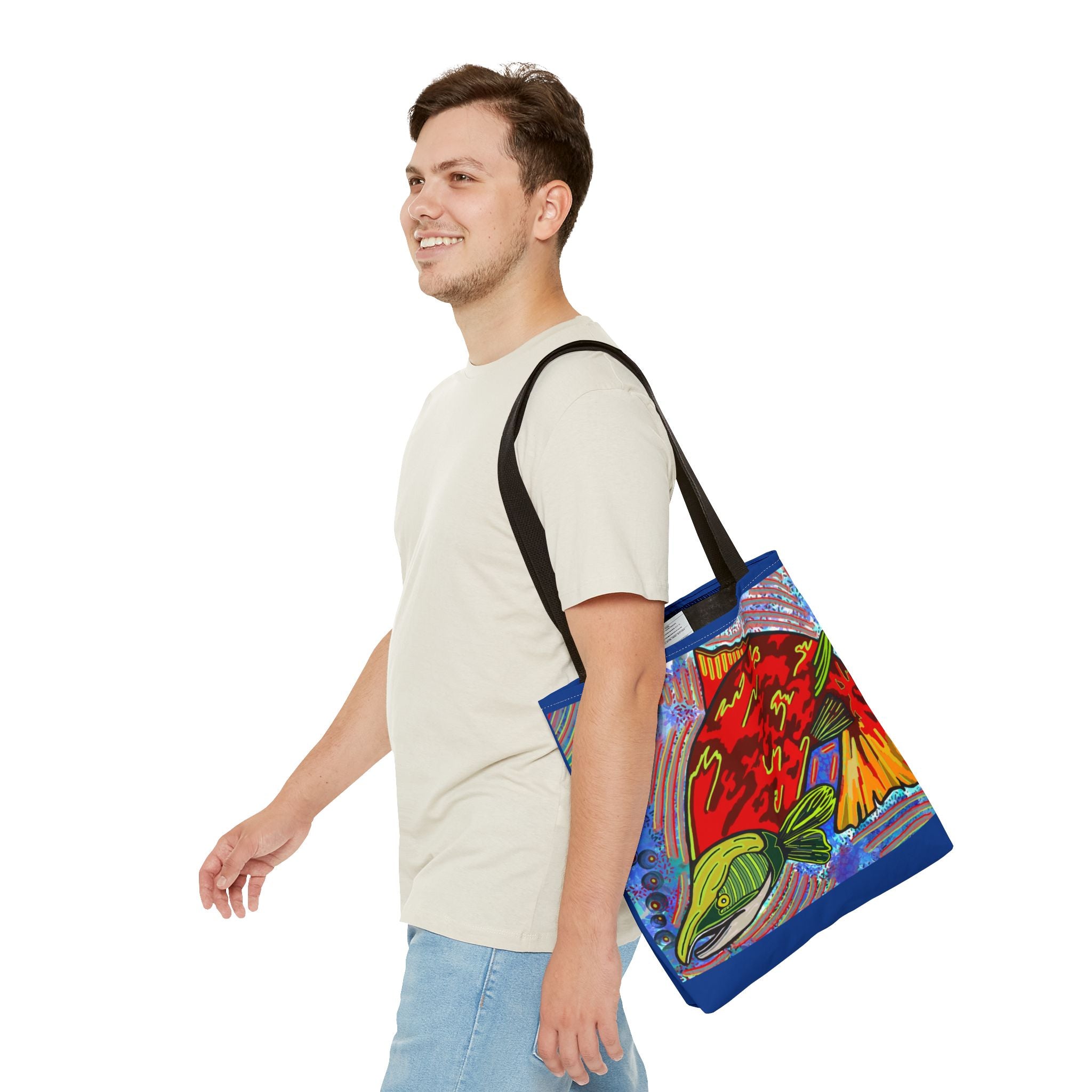 Colorful Fish Tote Bag - Vibrant Design for Beach Days & Eco-Friendly Shopping