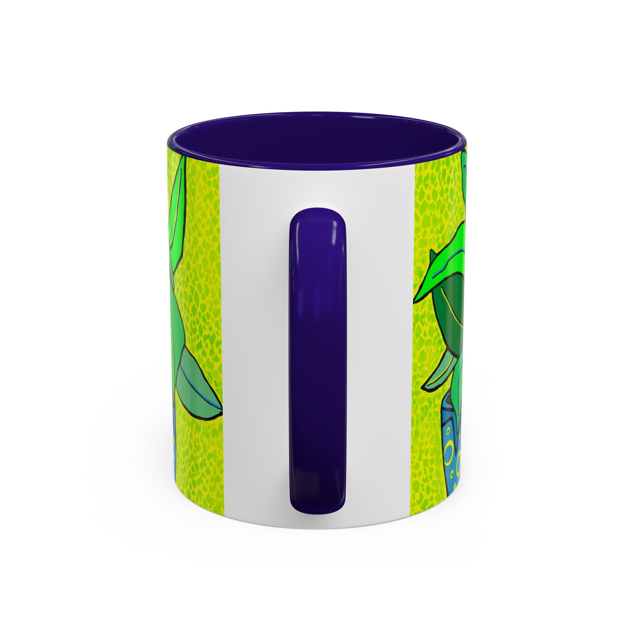 Green Potted Plant Ceramic Mug — Colorful Botanical Coffee Cup (11oz/15oz)