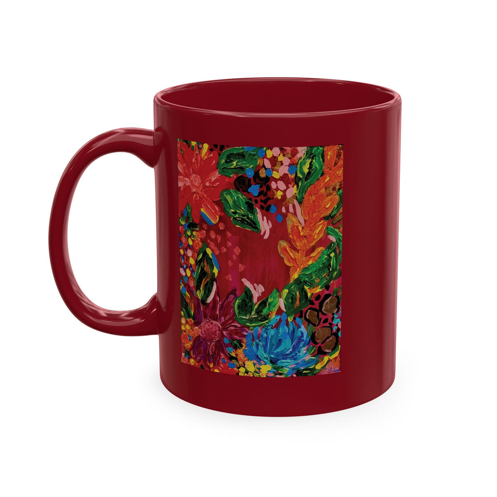 Floral Fiesta Ceramic Mug — Colorful Garden Art Coffee Cup