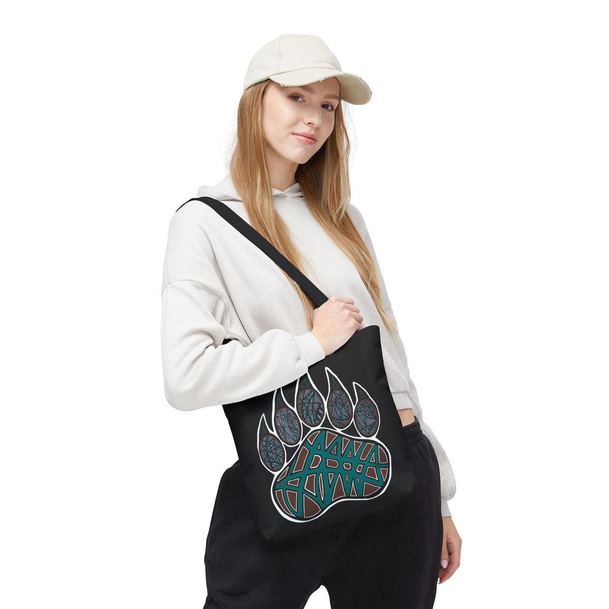 Bear Paw Abstract Art Tote Bag