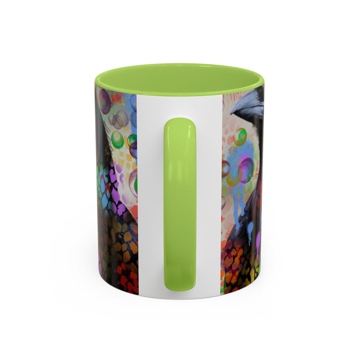 Crow Art Coffee Mug — Colorful Raven Accent Mug (11/15oz)