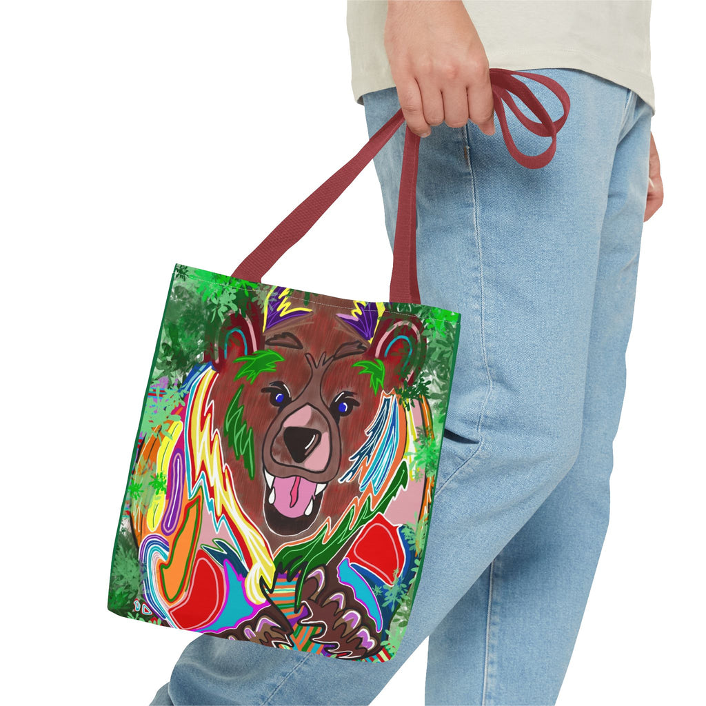 Colorful Bear Graphic Tote Bag - Eco-Friendly and Stylish