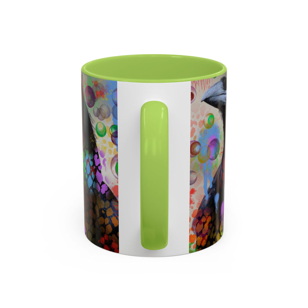 Crow Art Coffee Mug — Colorful Raven Accent Mug (11/15oz)