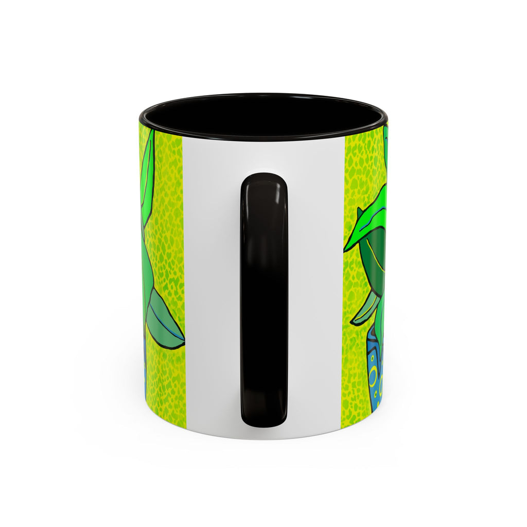 Green Potted Plant Ceramic Mug — Colorful Botanical Coffee Cup (11oz/15oz)