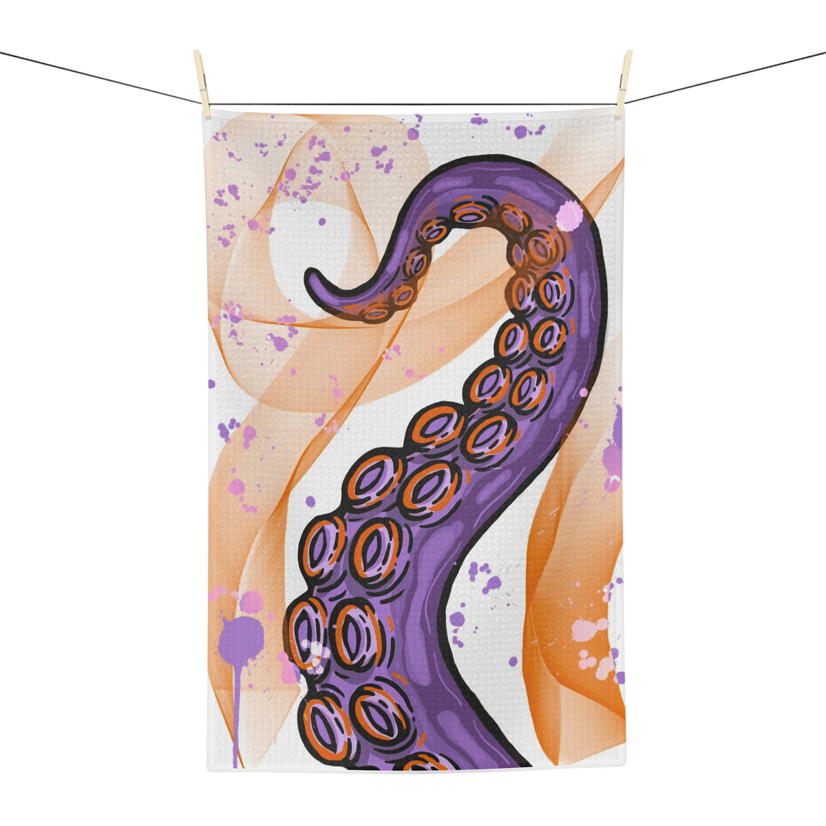 Purple Octopus Tentacle Microfiber Tea Towel —