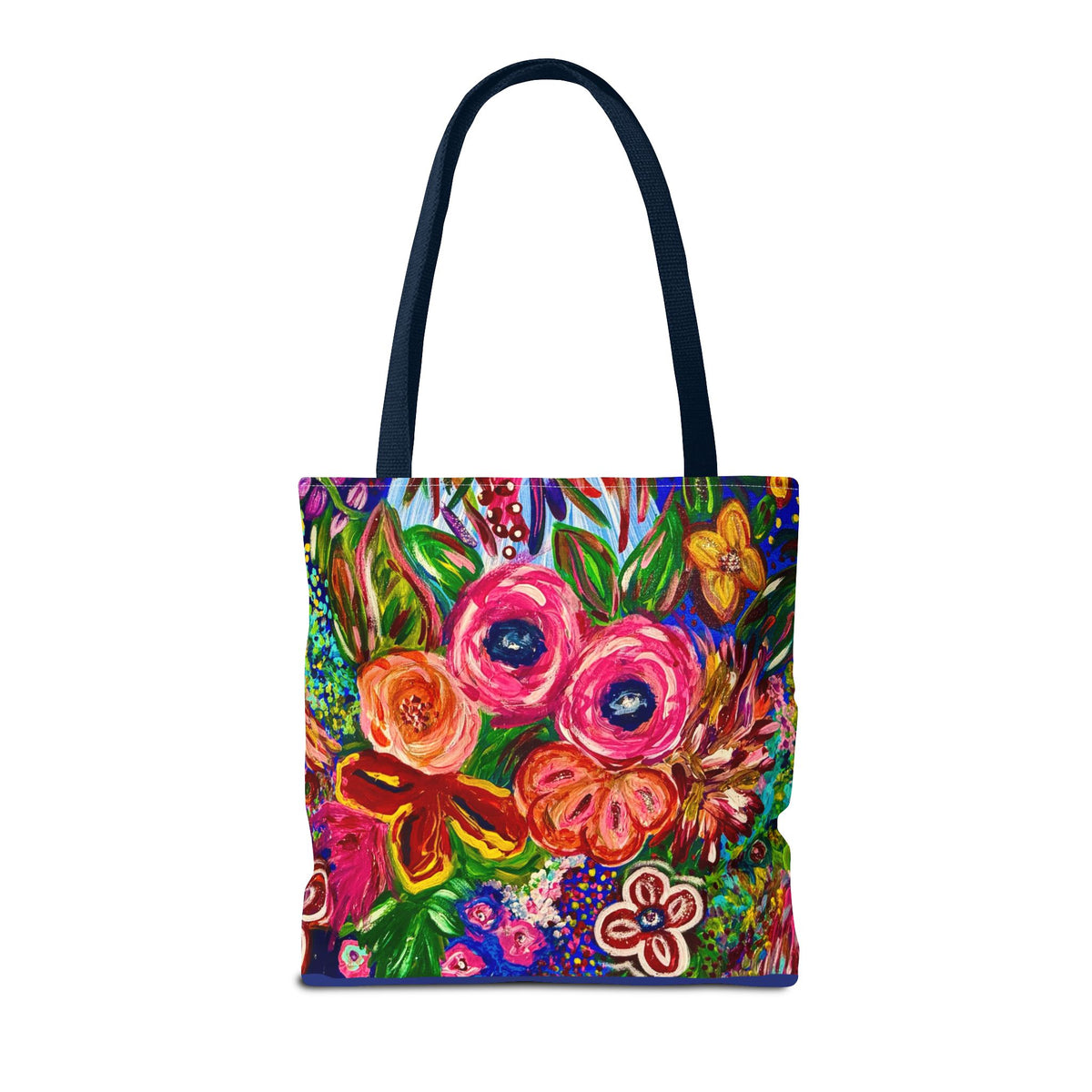 Floral Burst Tote Bag – Colorful Hand-Painted Garden Print AOP