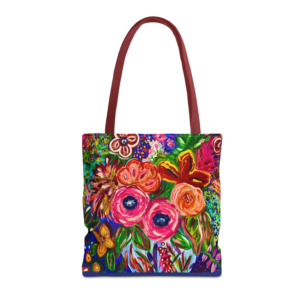 Floral Burst Tote Bag – Colorful Hand-Painted Garden Print AOP