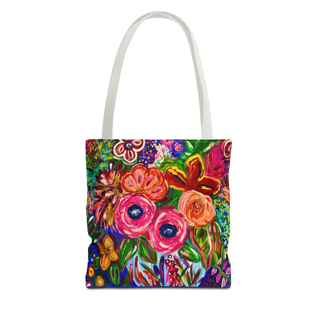 Floral Burst Tote Bag – Colorful Hand-Painted Garden Print AOP