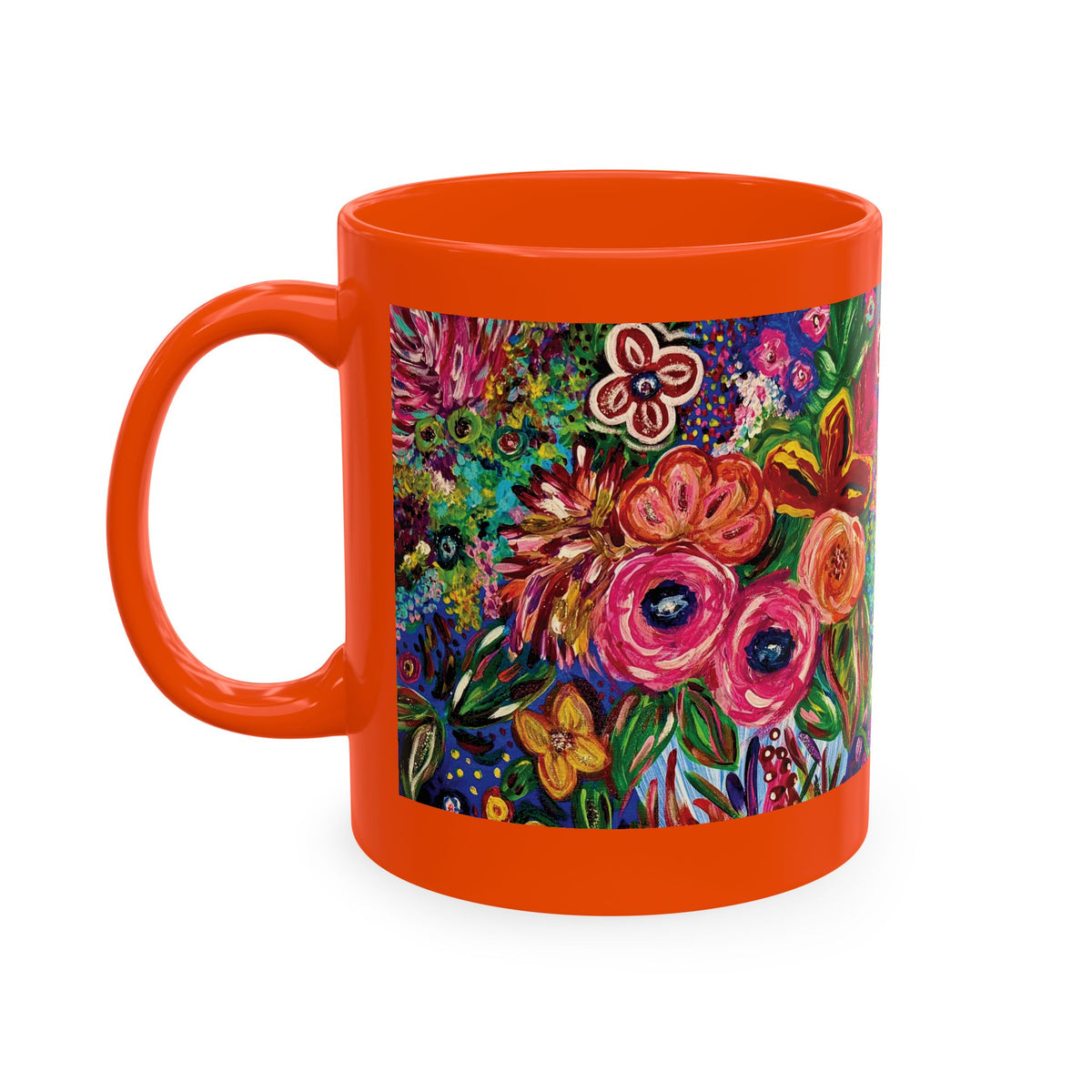 Vibrant Floral Garden Art Coffee Cup