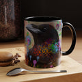 Crow Art Coffee Mug — Colorful Raven Accent Mug (11/15oz)