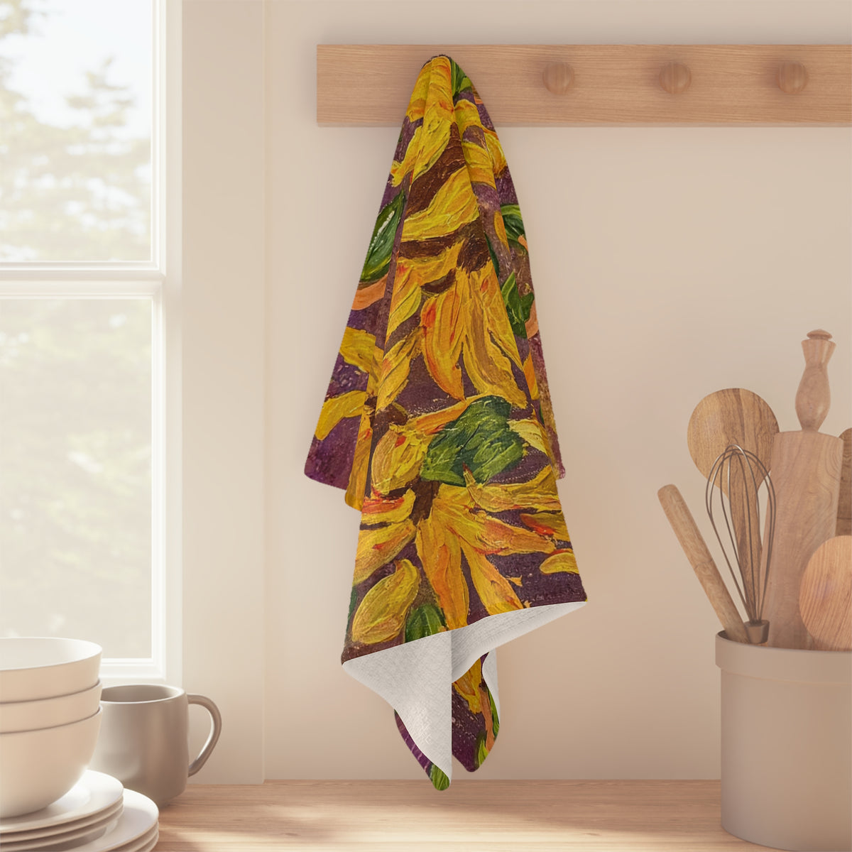 Sunflower Brushstroke Tea Towel