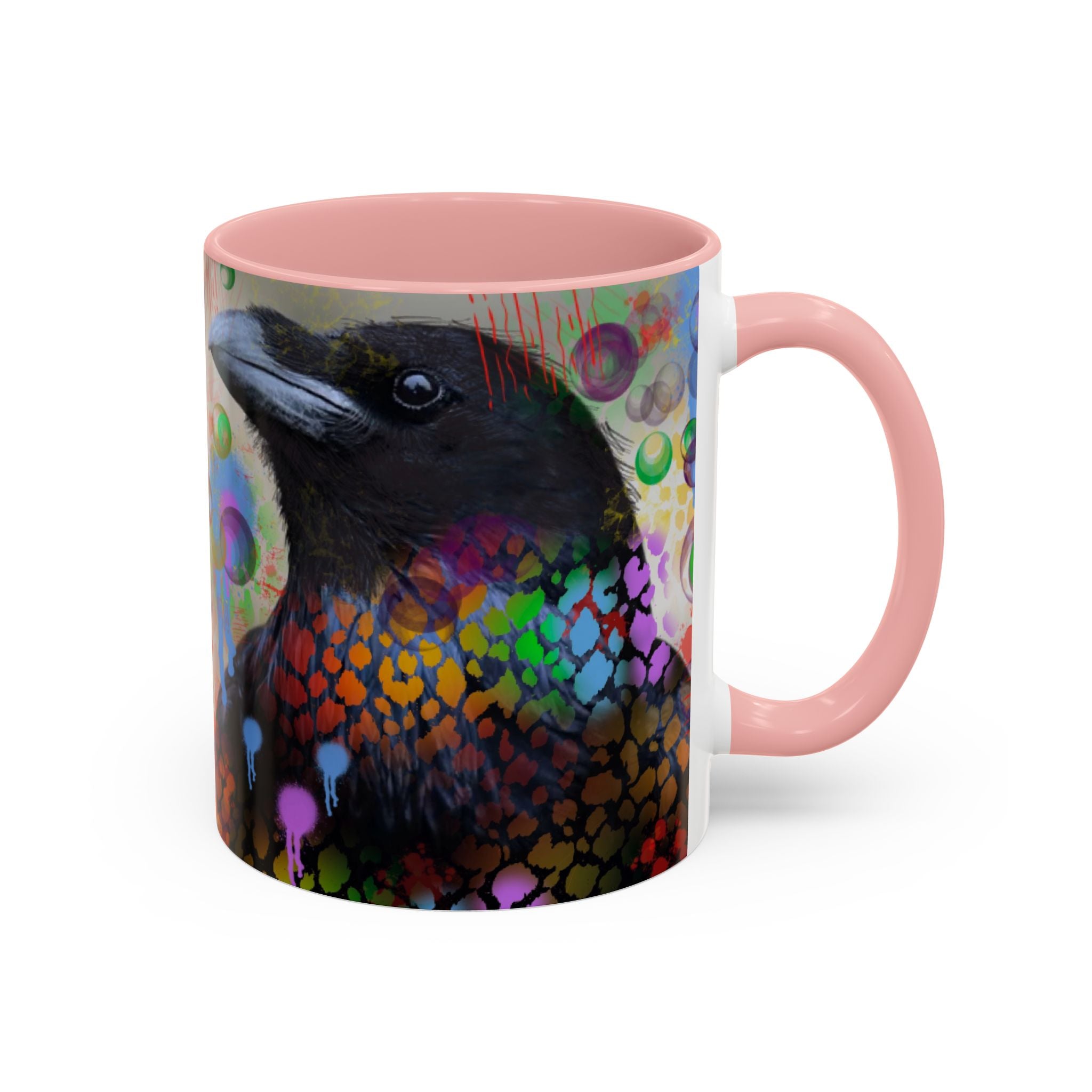 Crow Art Coffee Mug — Colorful Raven Accent Mug (11/15oz)