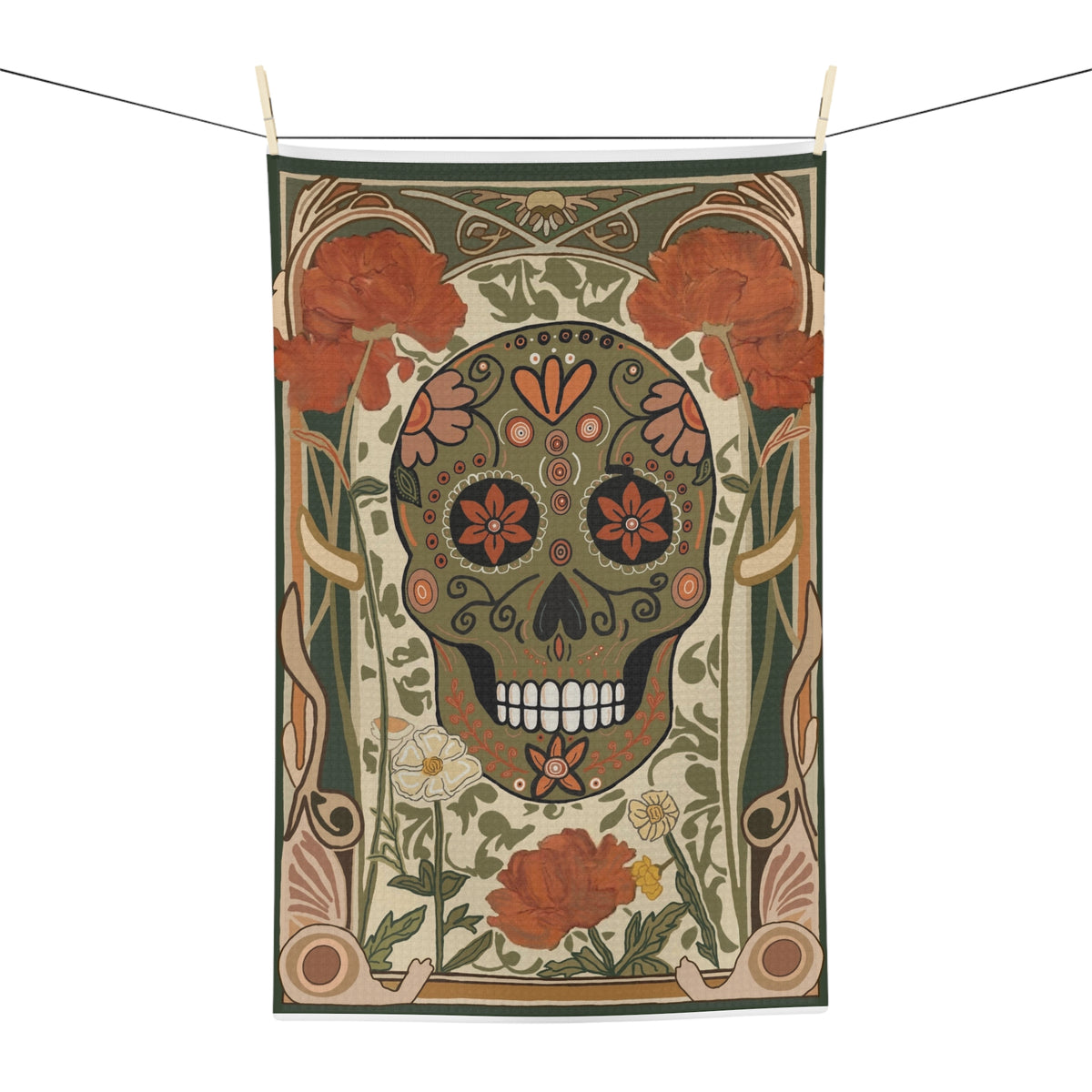 Sugar Skull  Microfiber Tea Towel