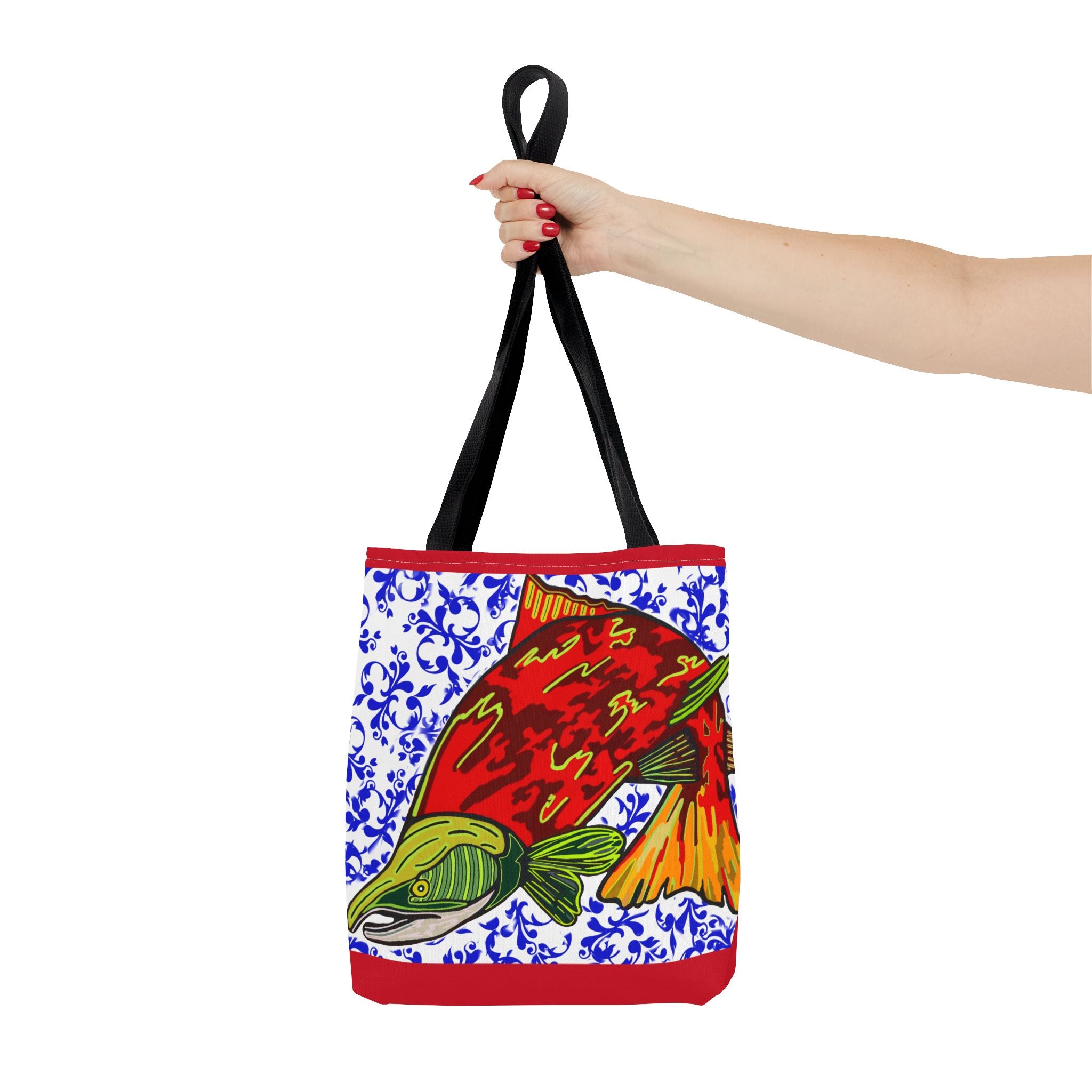 Salmon Art Tote Bag -  For Fishing Lovers Enthusiasts