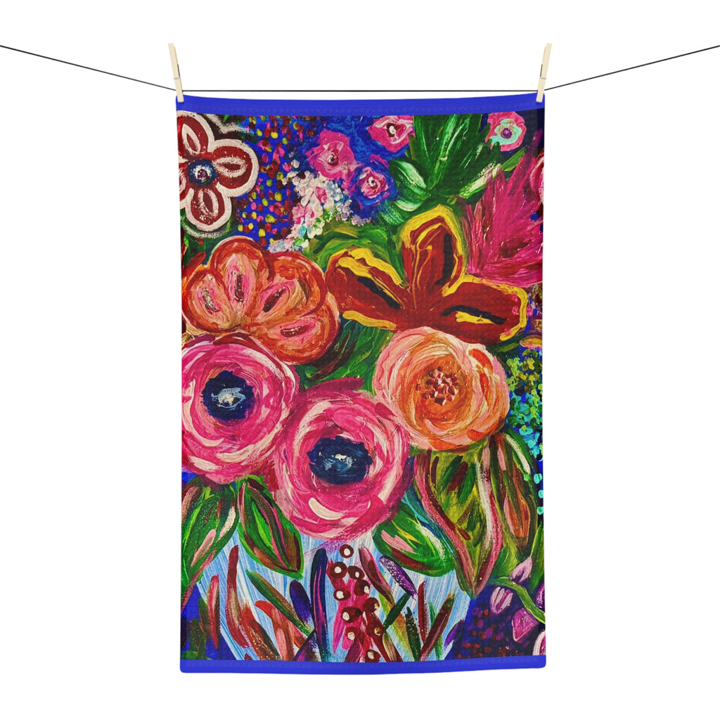 Vibrant Floral Microfiber Tea Towel