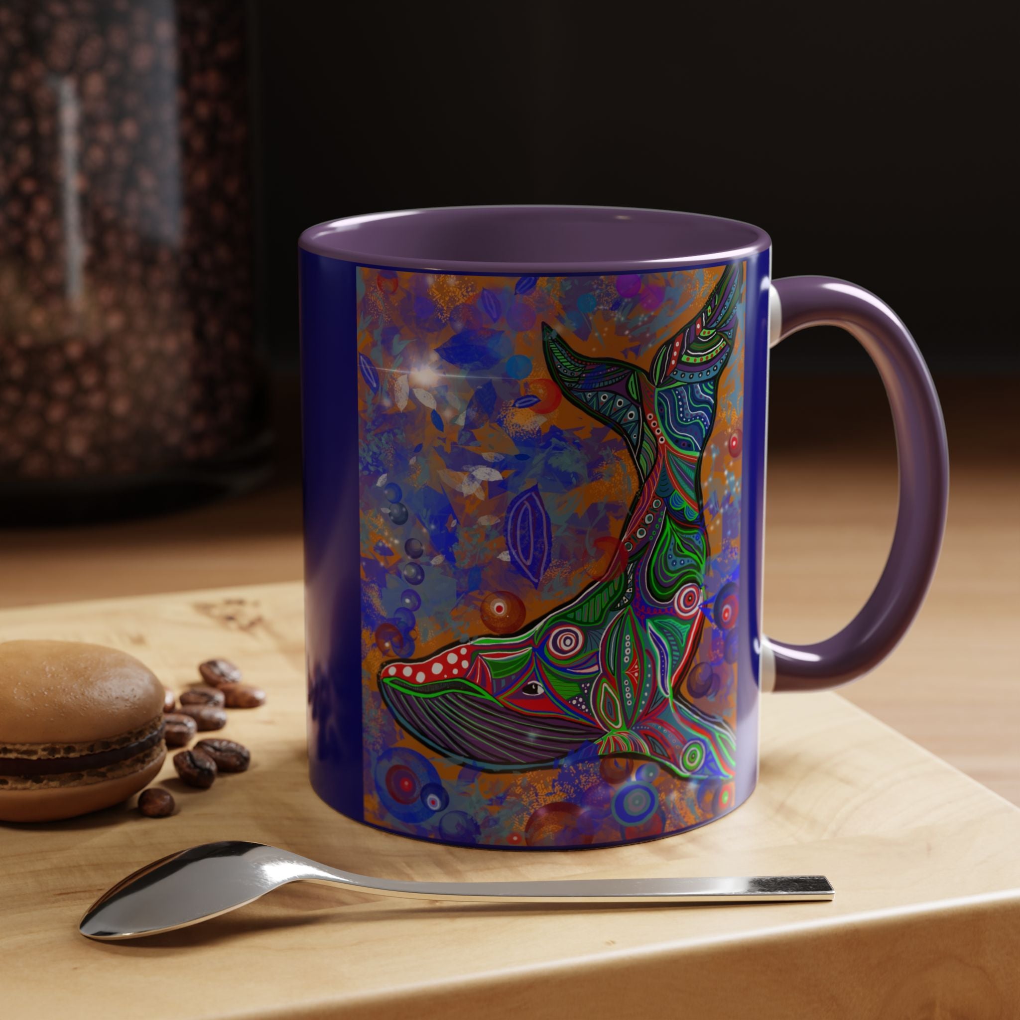 Colorful Whale Accent Coffee Mug