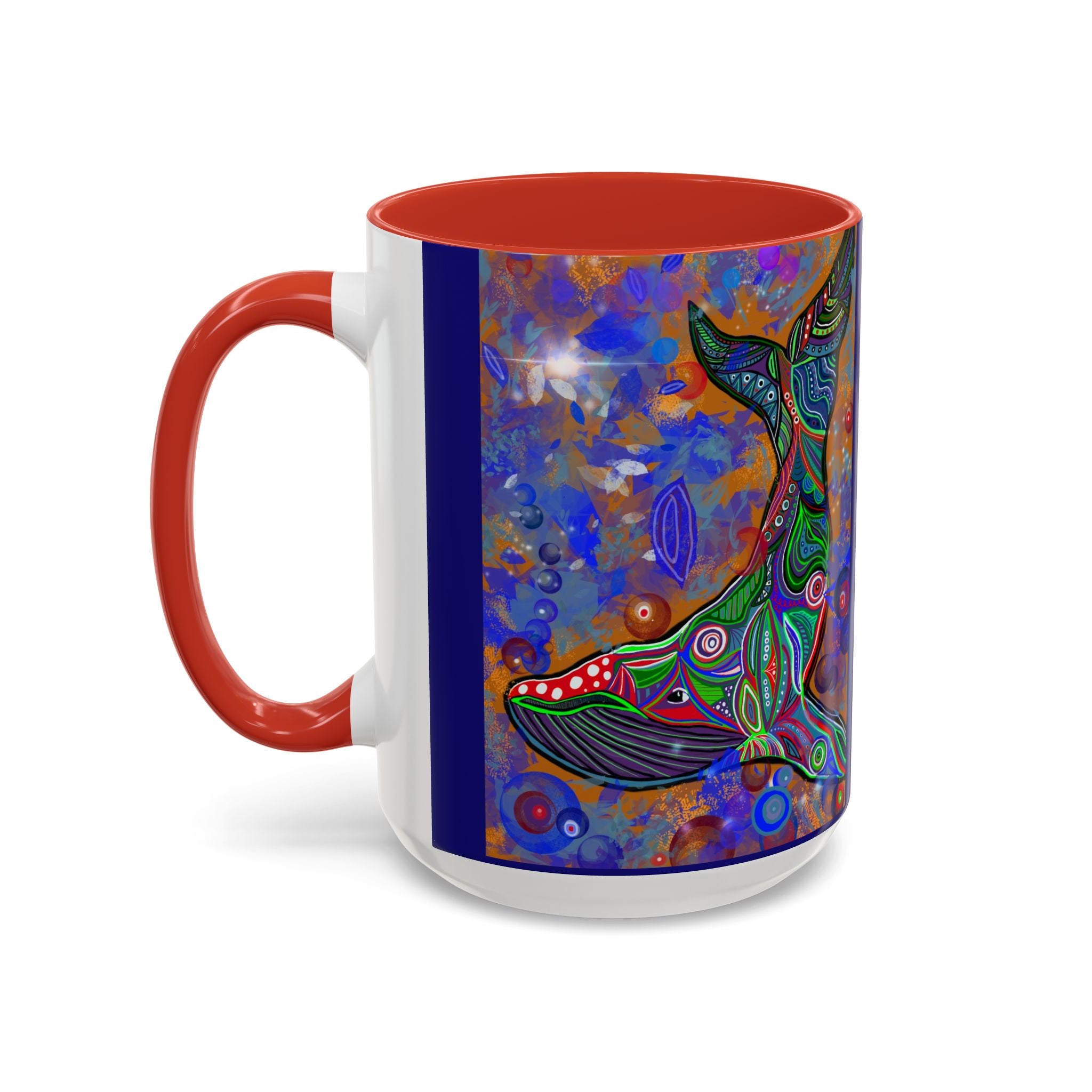 Colorful Whale Accent Coffee Mug