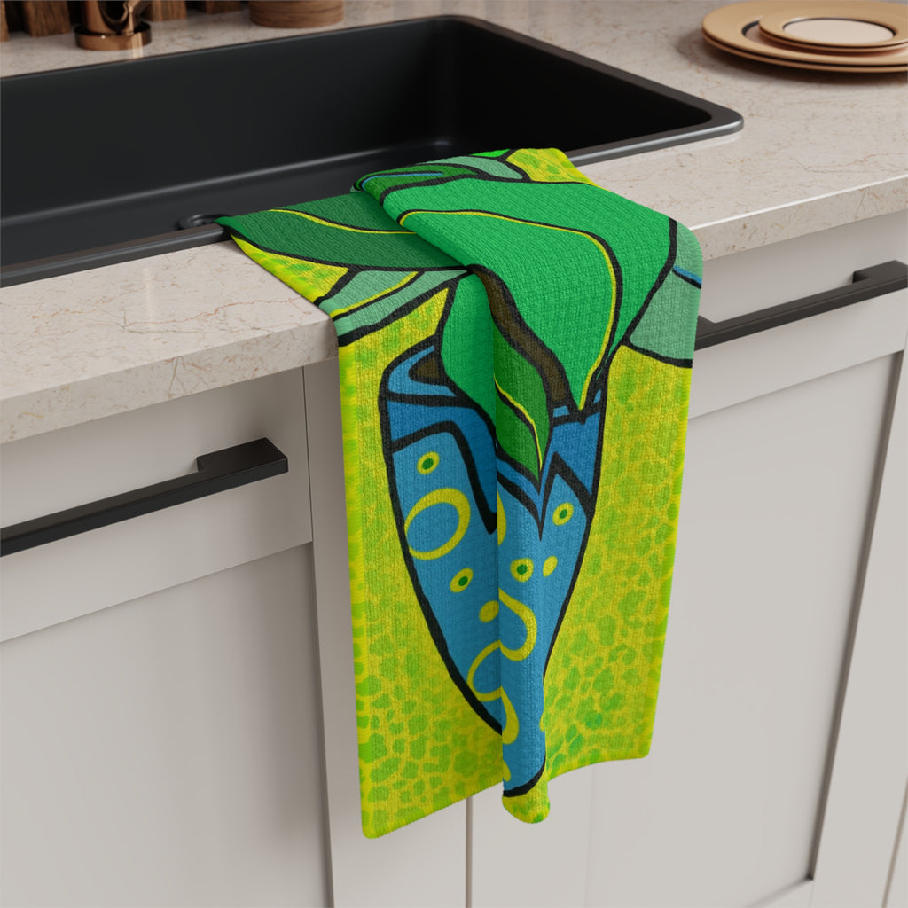 Green Potted Plant Microfiber Tea Towel
