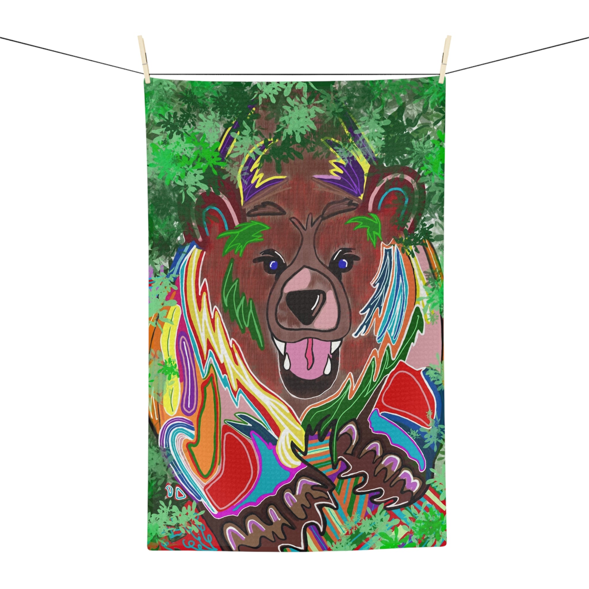 Colorful Bear Microfiber Tea Towel
