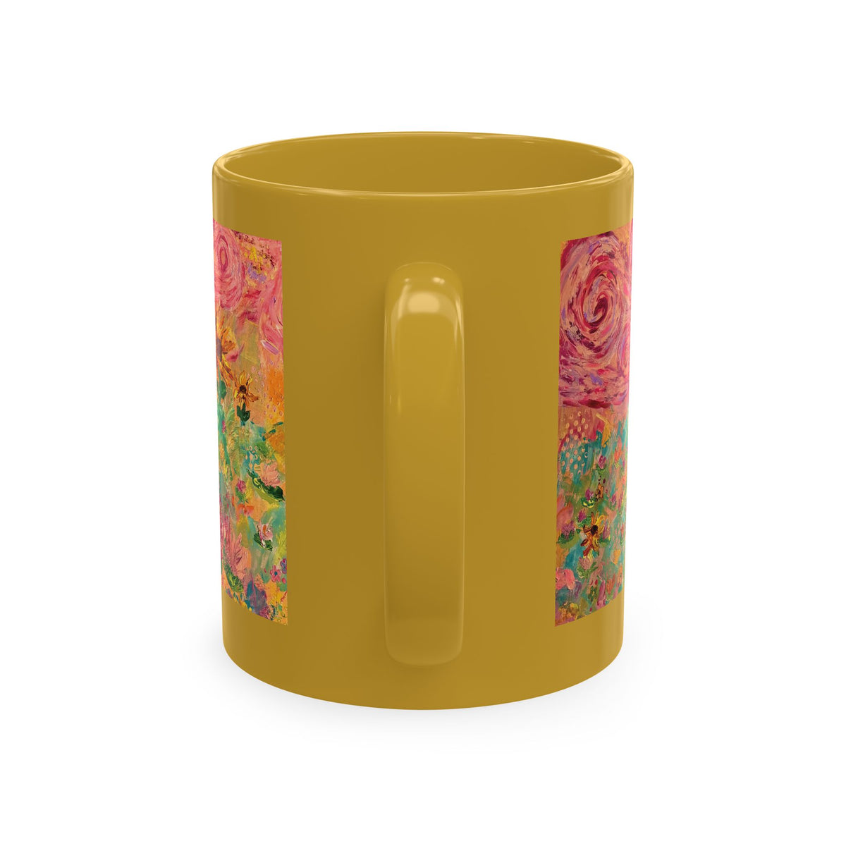 Floral Sunrise Ceramic Mug — Colorful Impressionist Garden Art